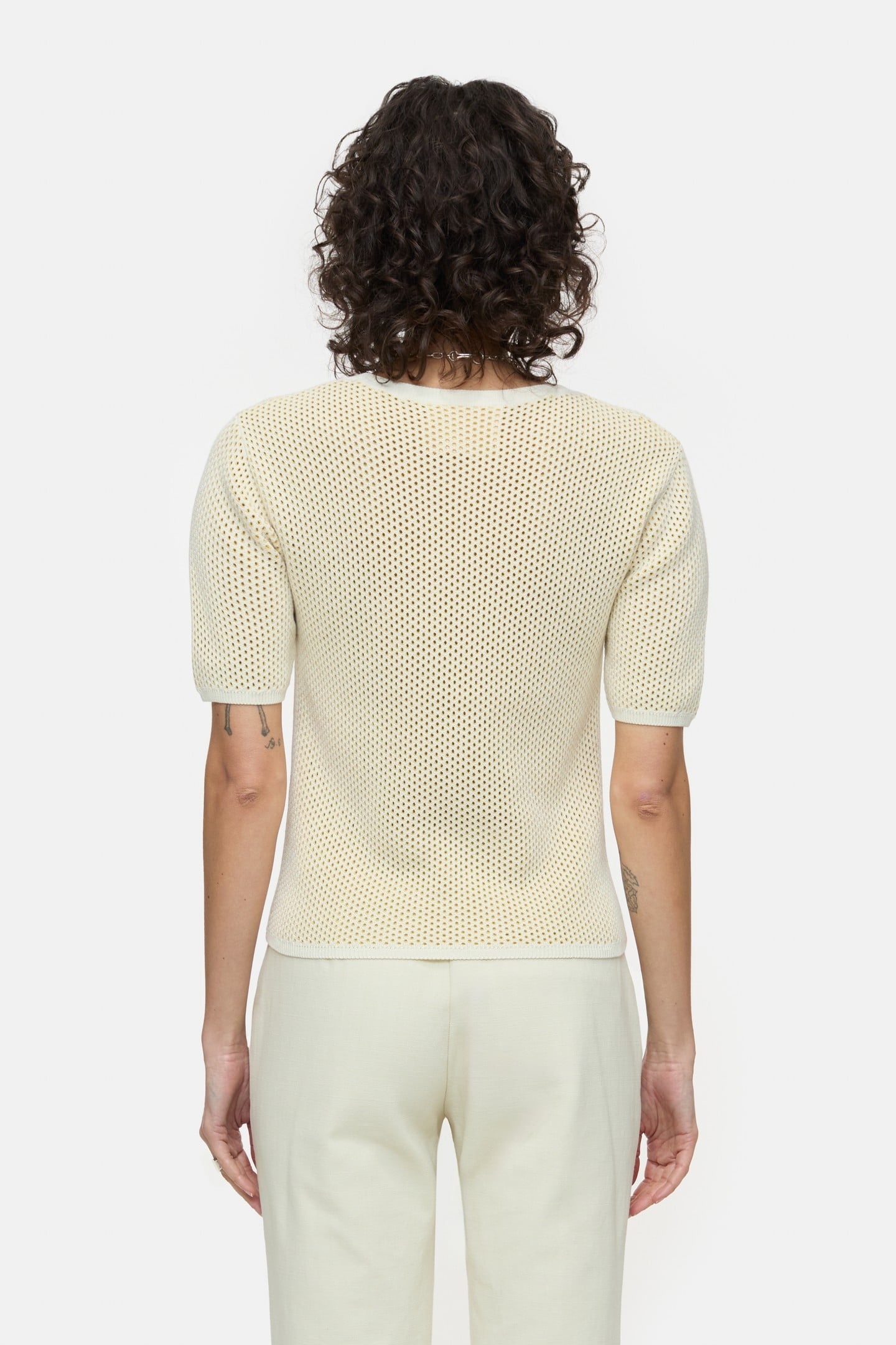 CREW NECK SHORT SLEEVE KNITS IVORY 3