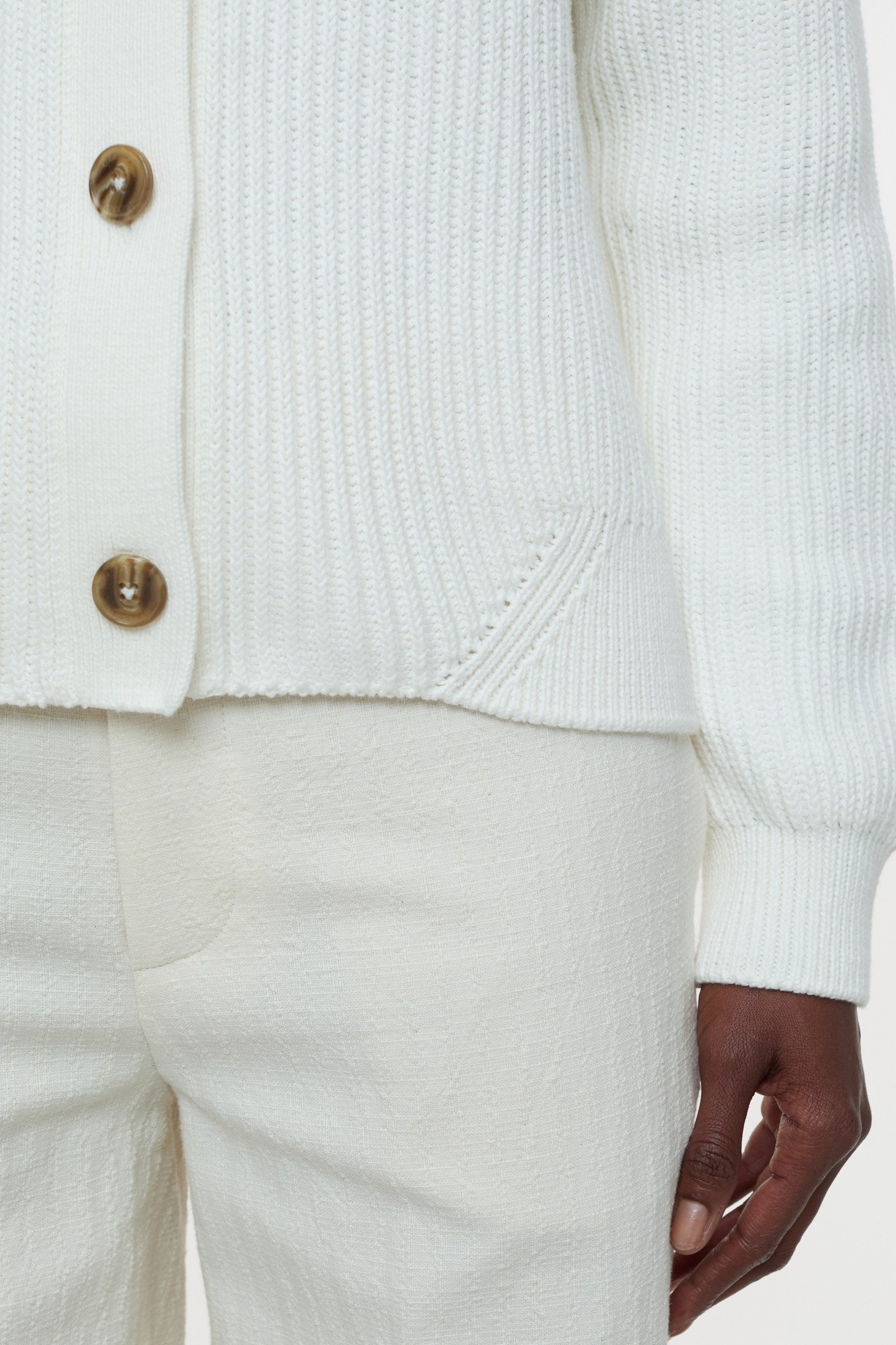 WRAP CARDIGAN LONG SLEEVES KNITS IVORY 3