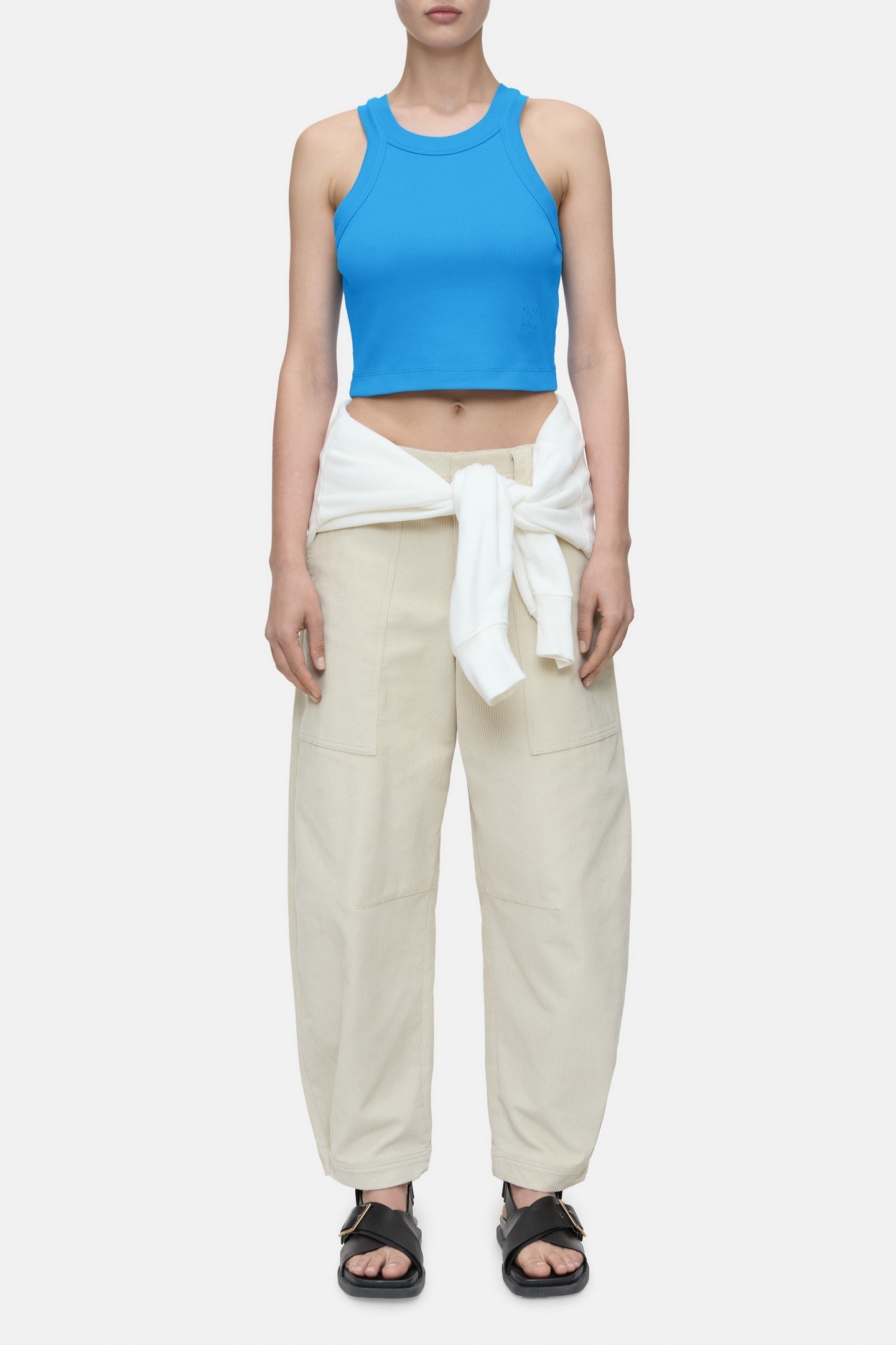 CROPPED RACER TOP T-SHIRTS LAKE BLUE 1