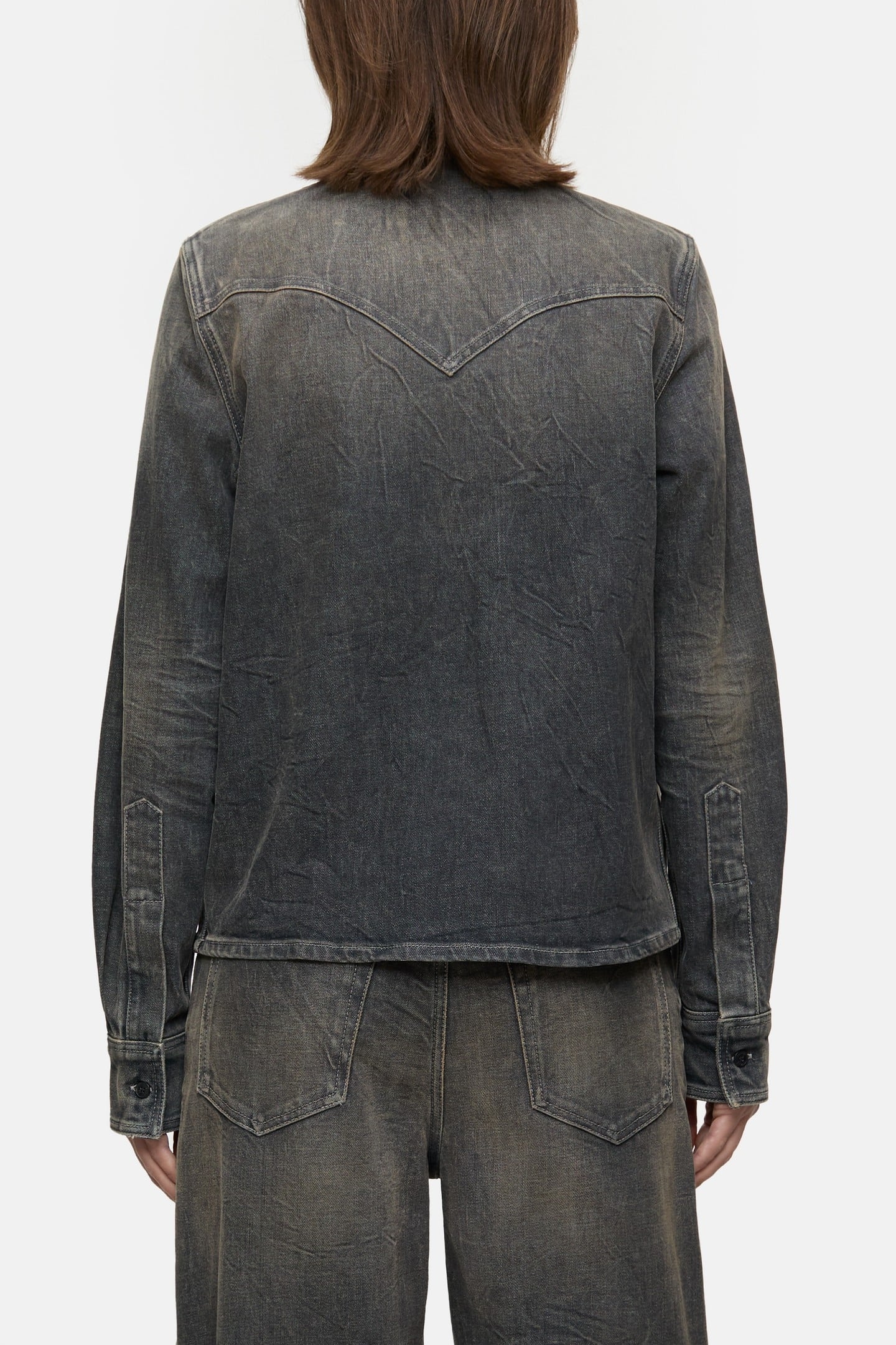 DENIM WESTERN SHIRT & BLOUSES DARK GREY 2