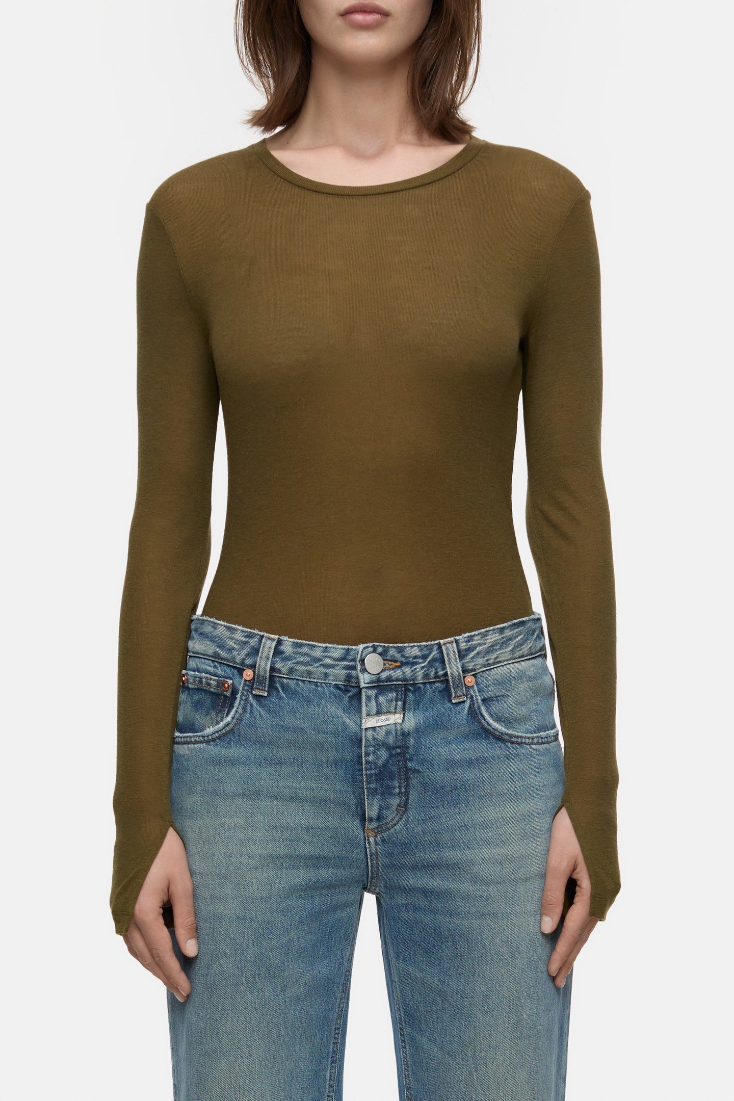 CREW NECK LONGSLEEVE T-SHIRTS VER GREEN 1