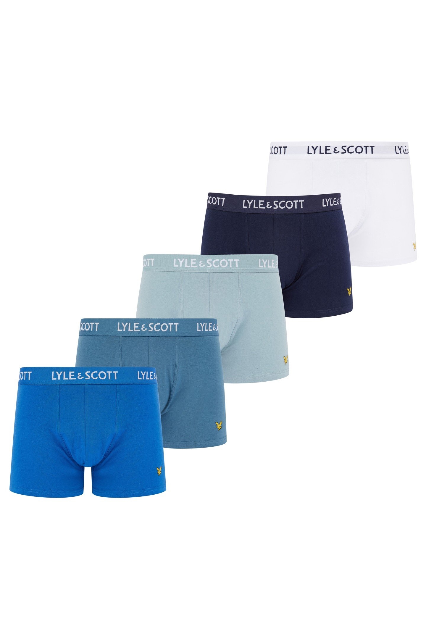 MILLER 5 PACK TRUNKS PEACOAT/BRIGHT WHITE/ARONA/REAL TEAL/NA 1