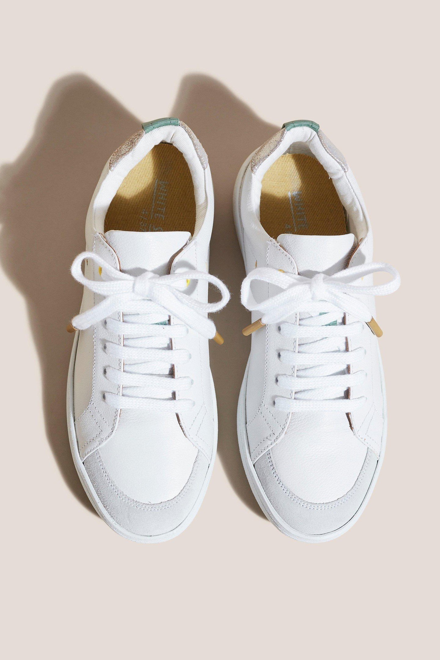 LEATHER SUEDE TRAINER WHITE MULTI 3