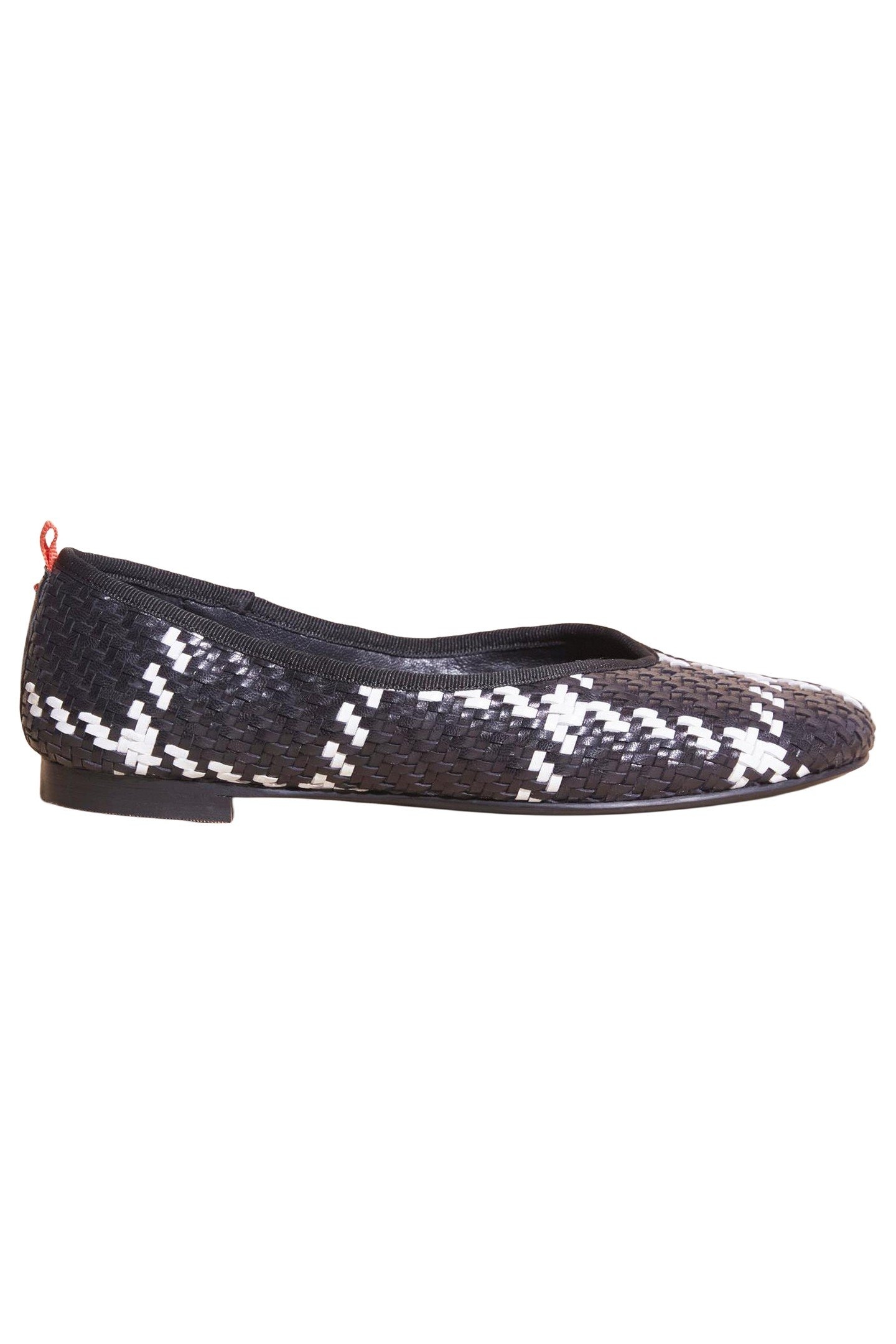 WOVEN LEATHER BALLET PUMP BLACK MULTI 3