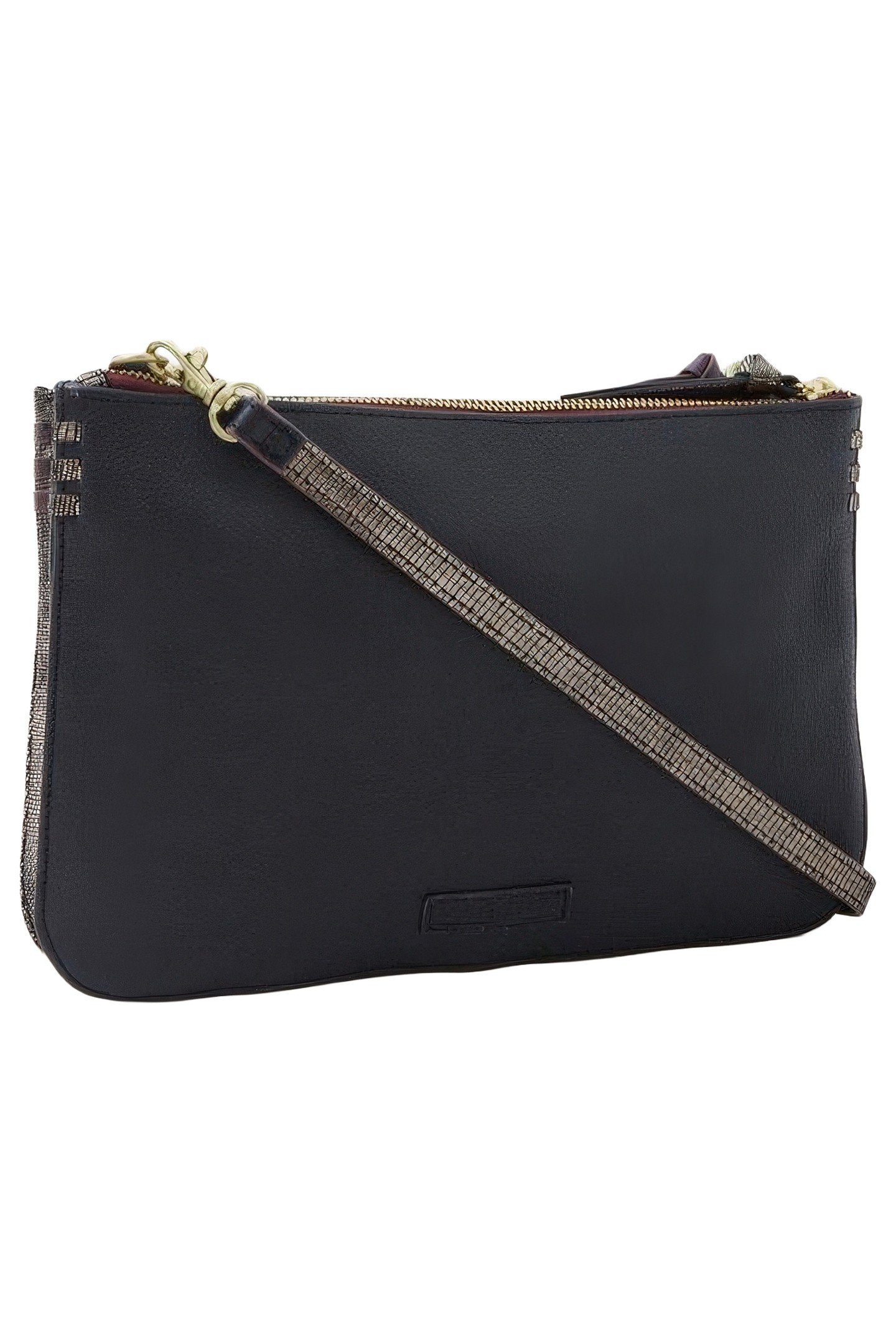 CONVERTIBLE DOUBLE POUCH BAG GOLD TONE METALLIC 2