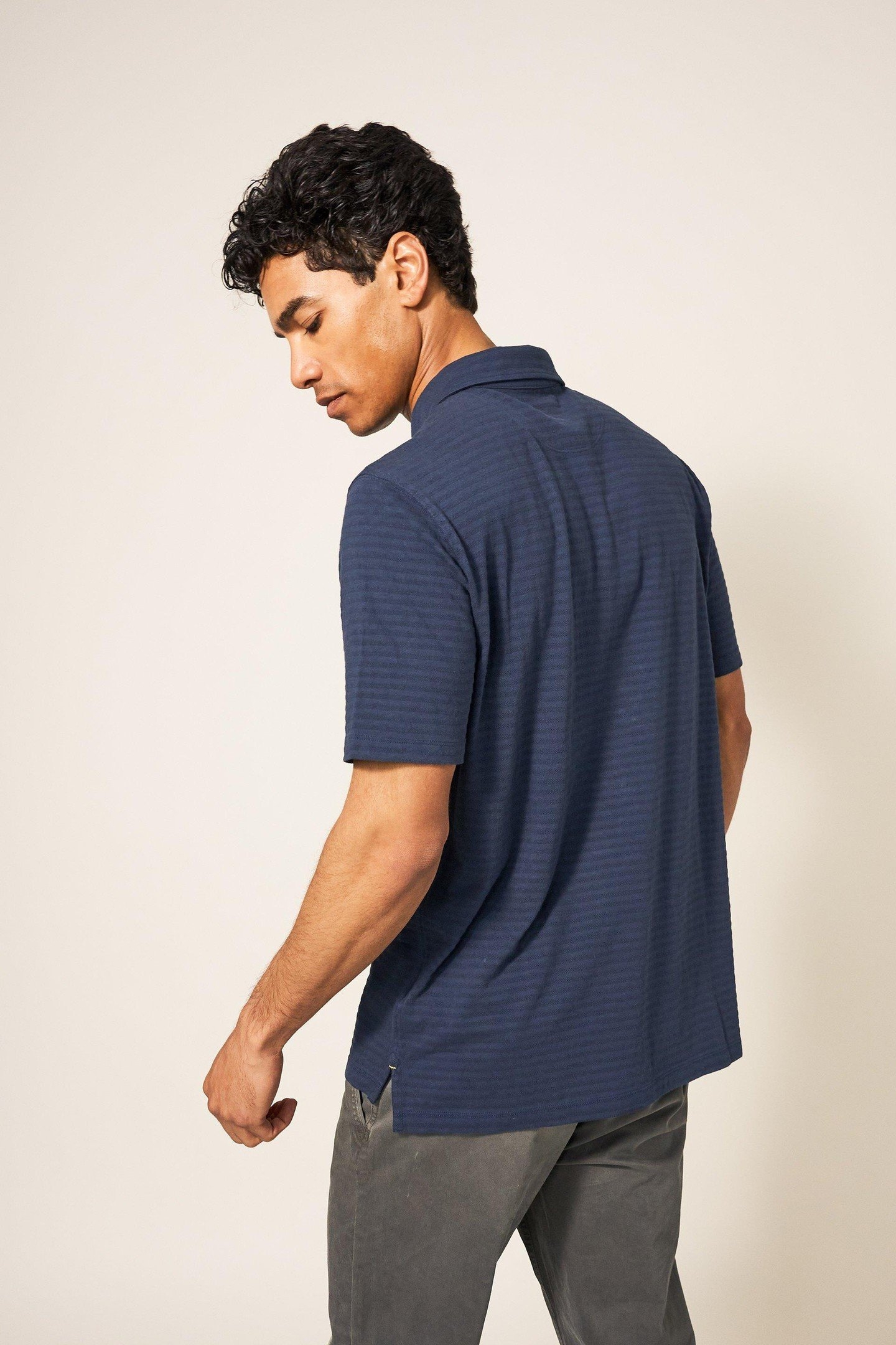 SS TEXTURED POLO DARK NAVY 3