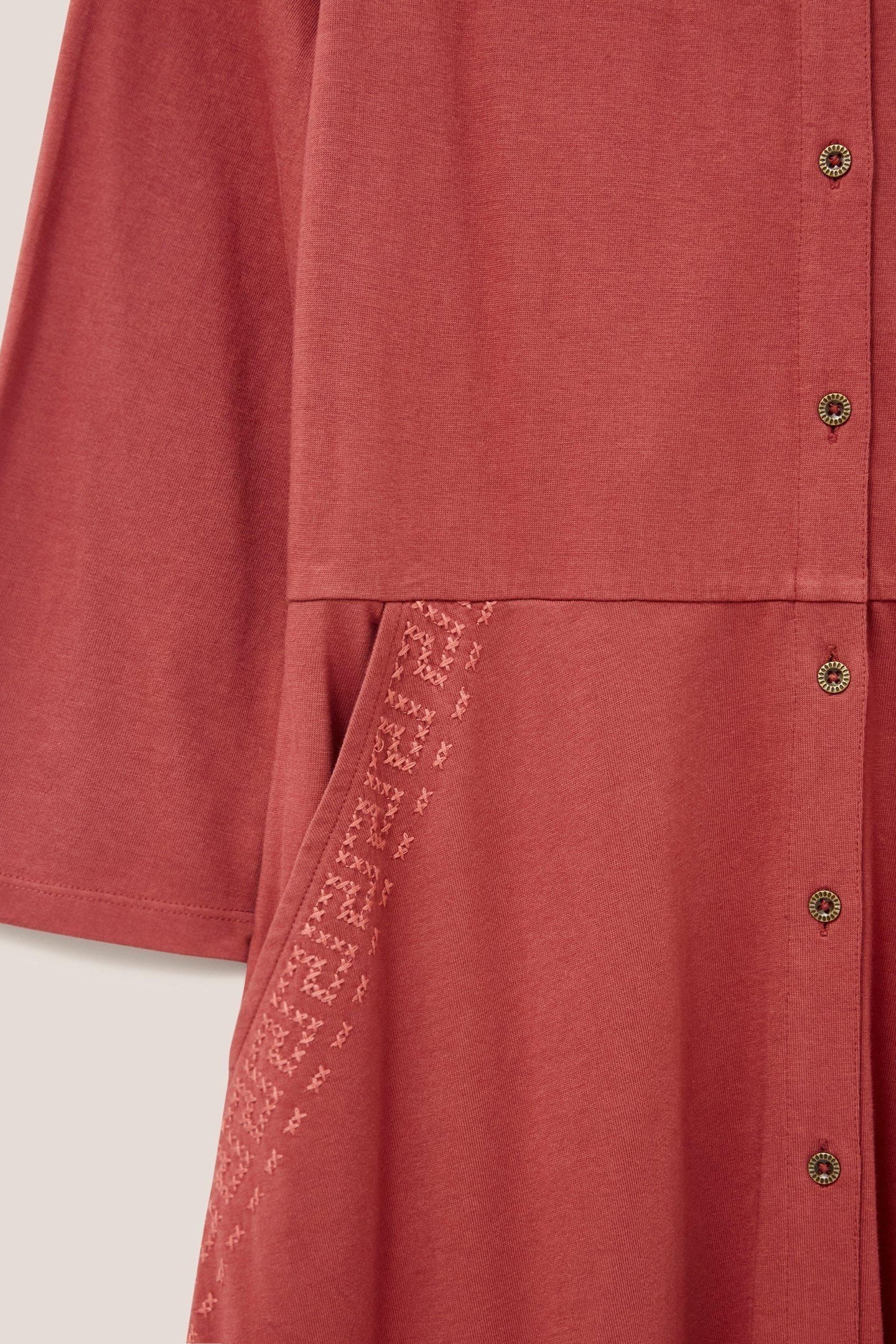 REAGAN EMBROIDERED SHIRT DRESS MID PLUM 4