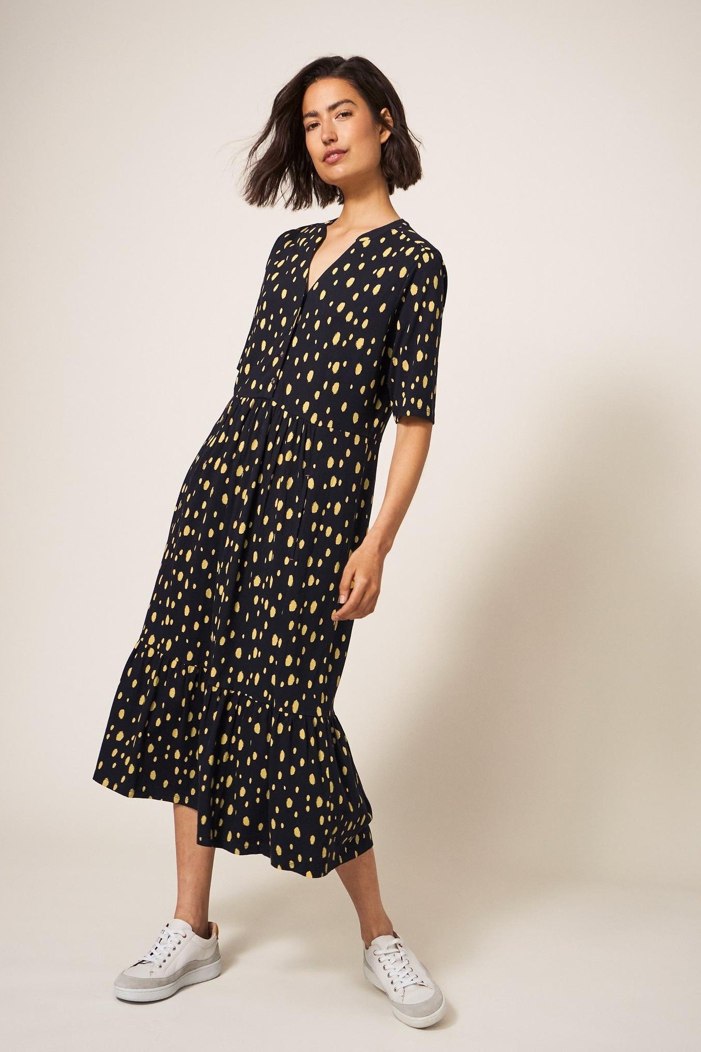 NAYA JERSEY DRESS BLACK PRINT 1