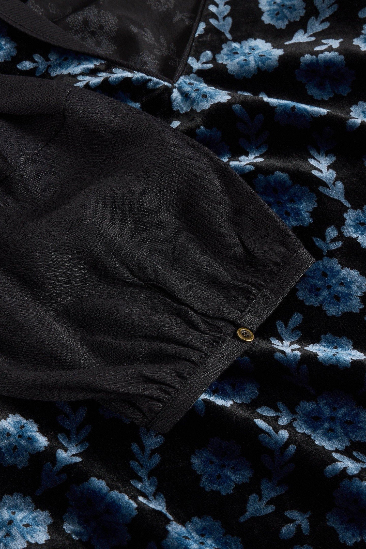 CLEO VELVET MIX DRESS BLACK PRINT 3