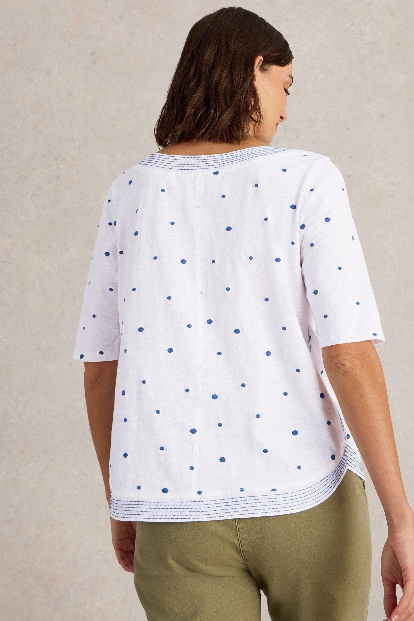 WEAVER EMBROIDERED TOP WHITE MULTI 2