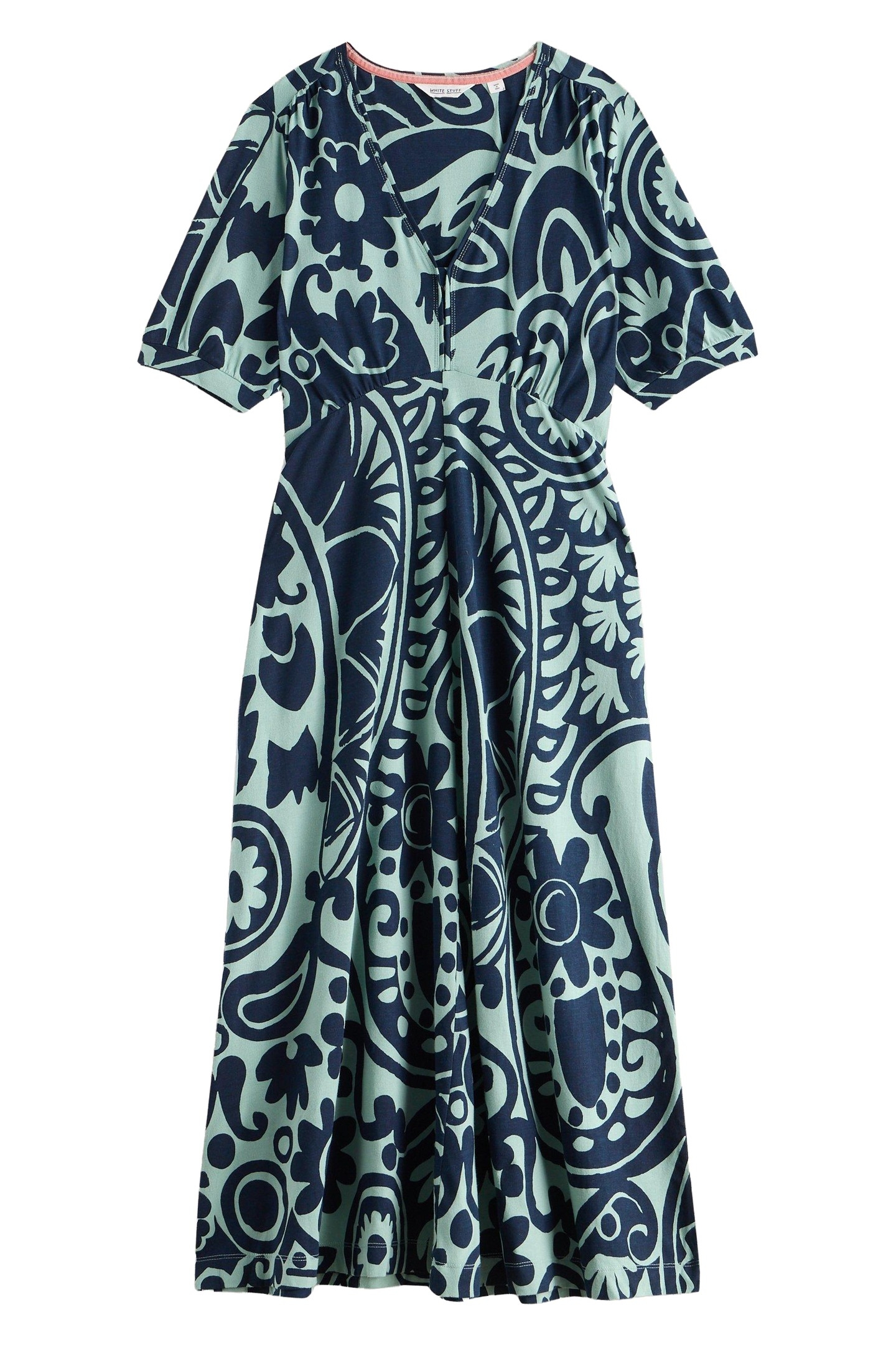 MEGAN JERSEY DRESS GREEN PRINT 3