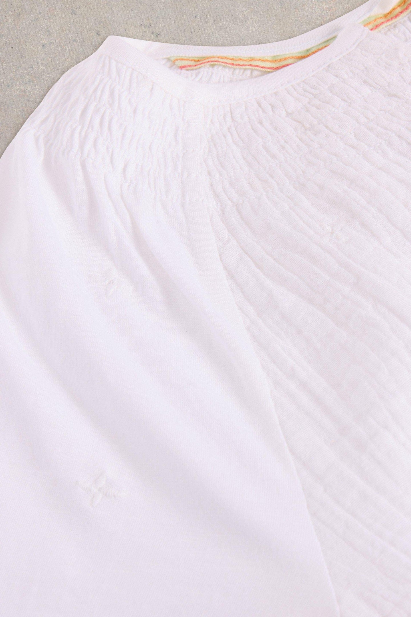 LUELLA NOTCH NECK EMB TOP BRILLIANT WHITE 4