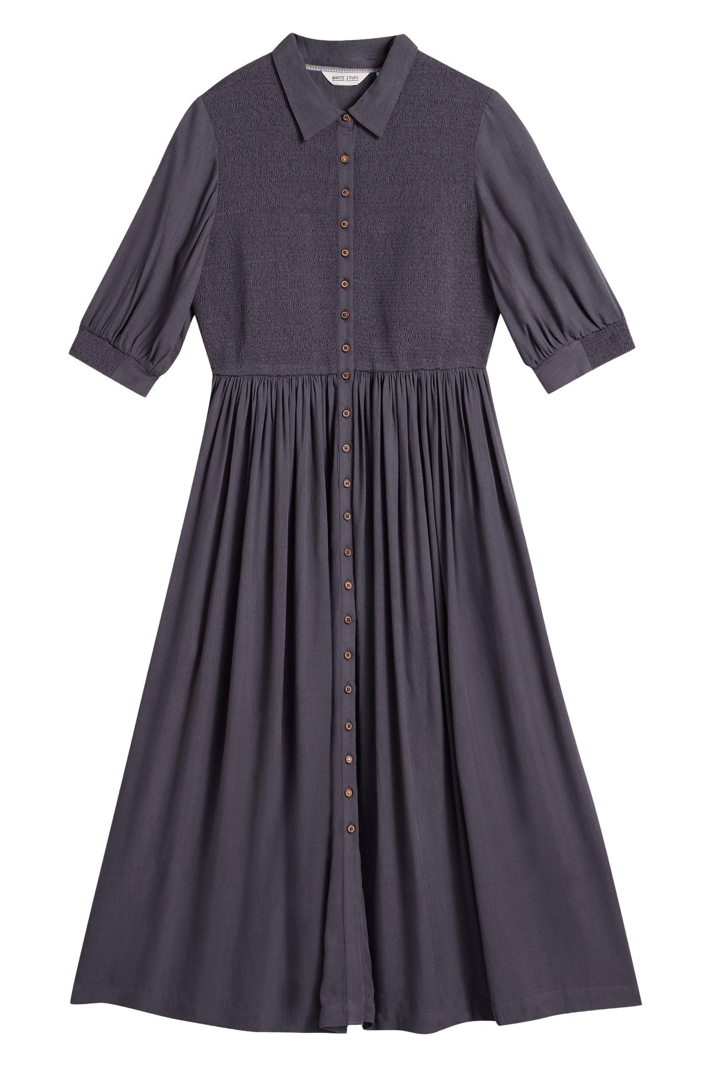 VALERIA SHIRRED DRESS MID PURPLE 3