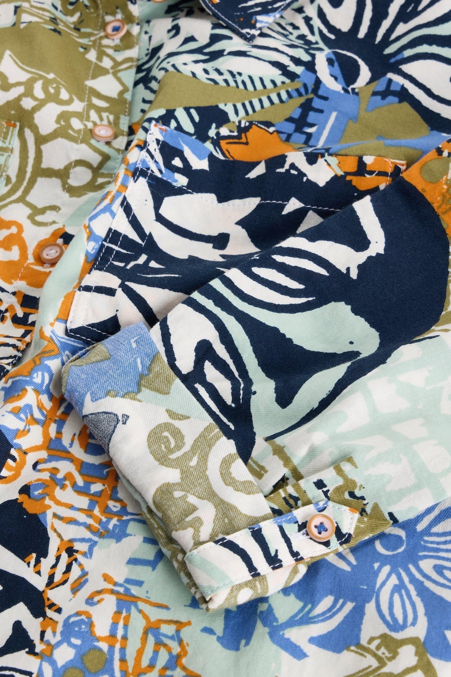 SOPHIE ORGANIC COTTON SHIRT ORANGE MULTI 4