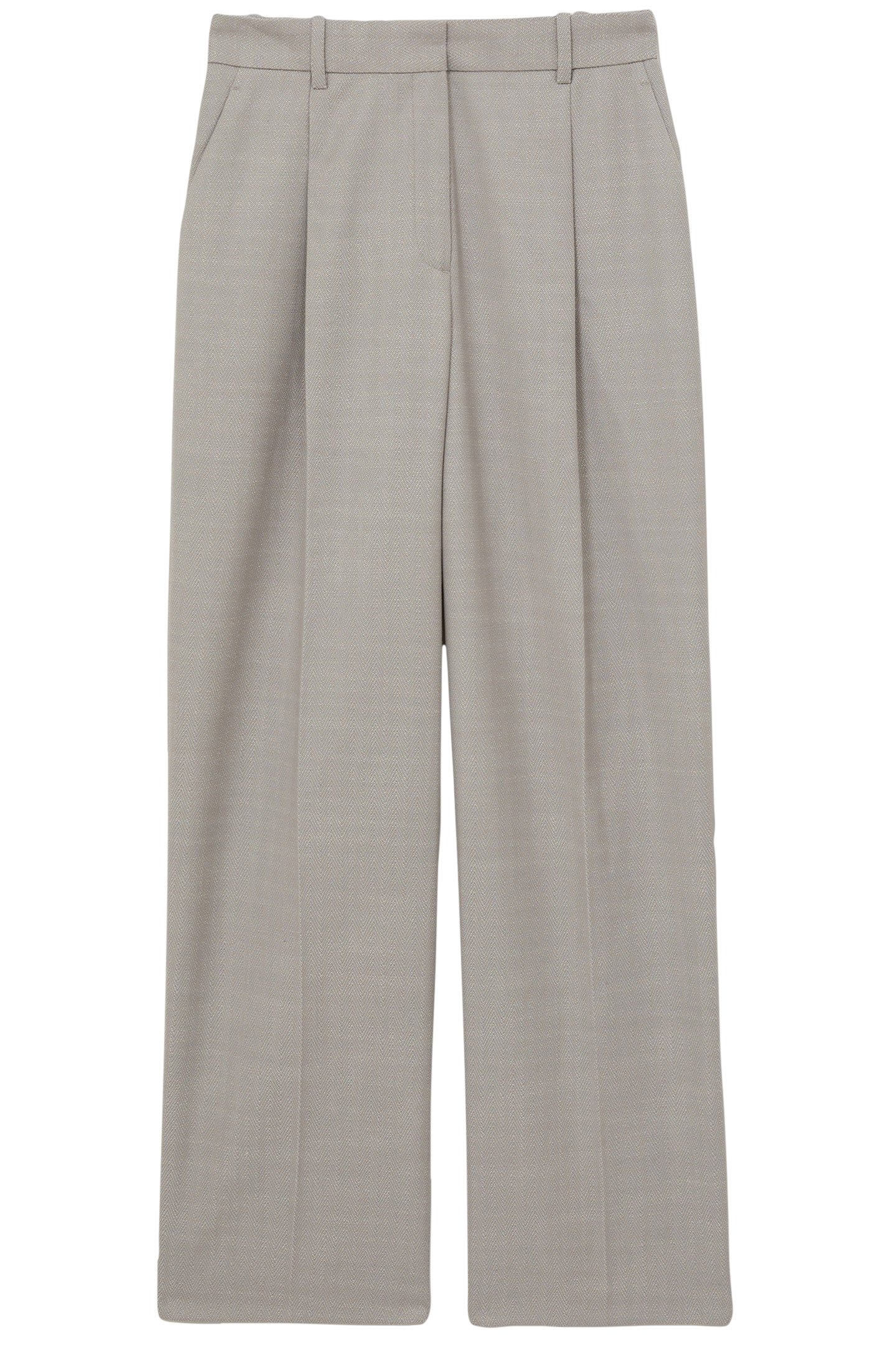 TEXTURED WIDE LEG TROUSER GREY 3