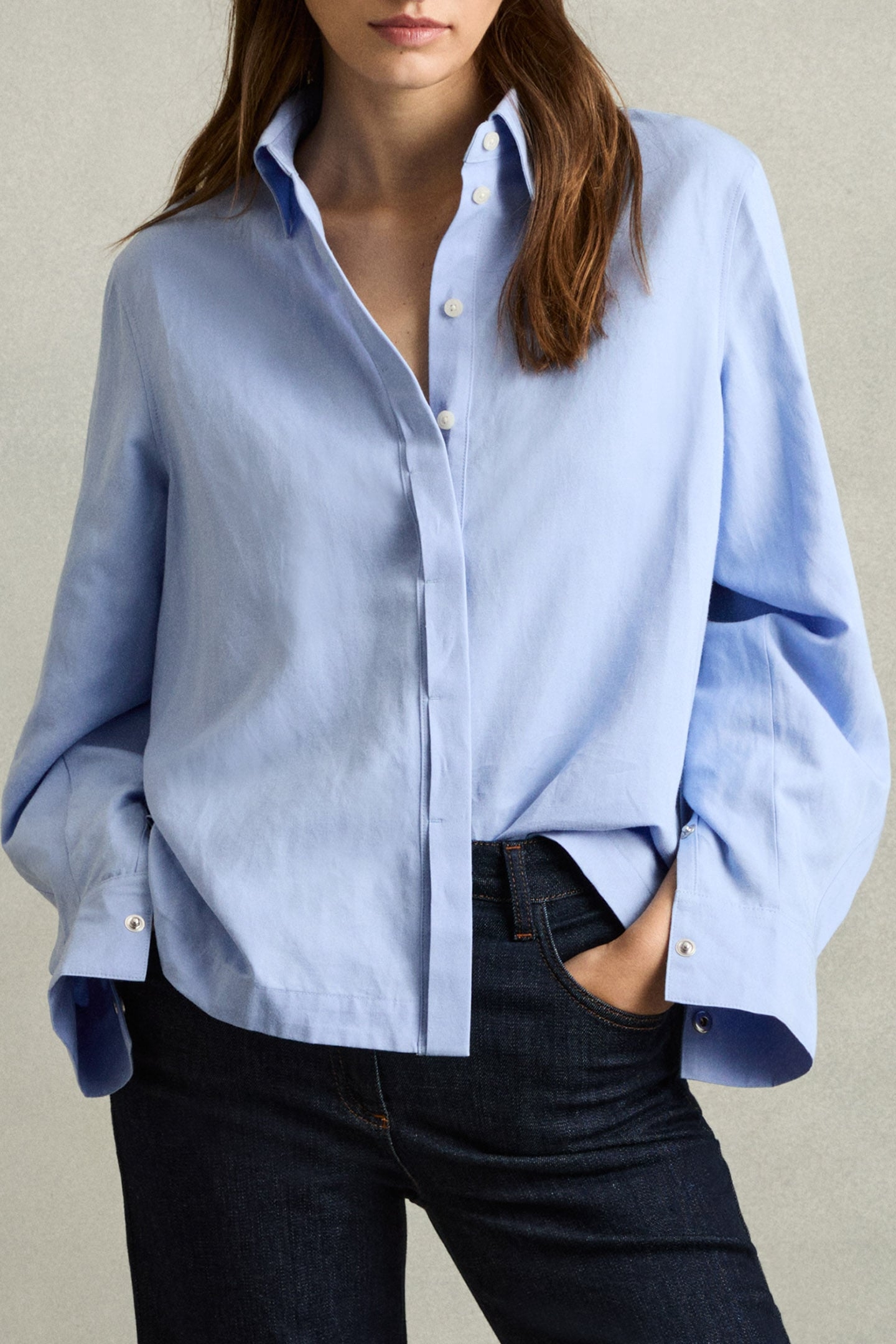 POPPER BACK SHIRT BLUE 1