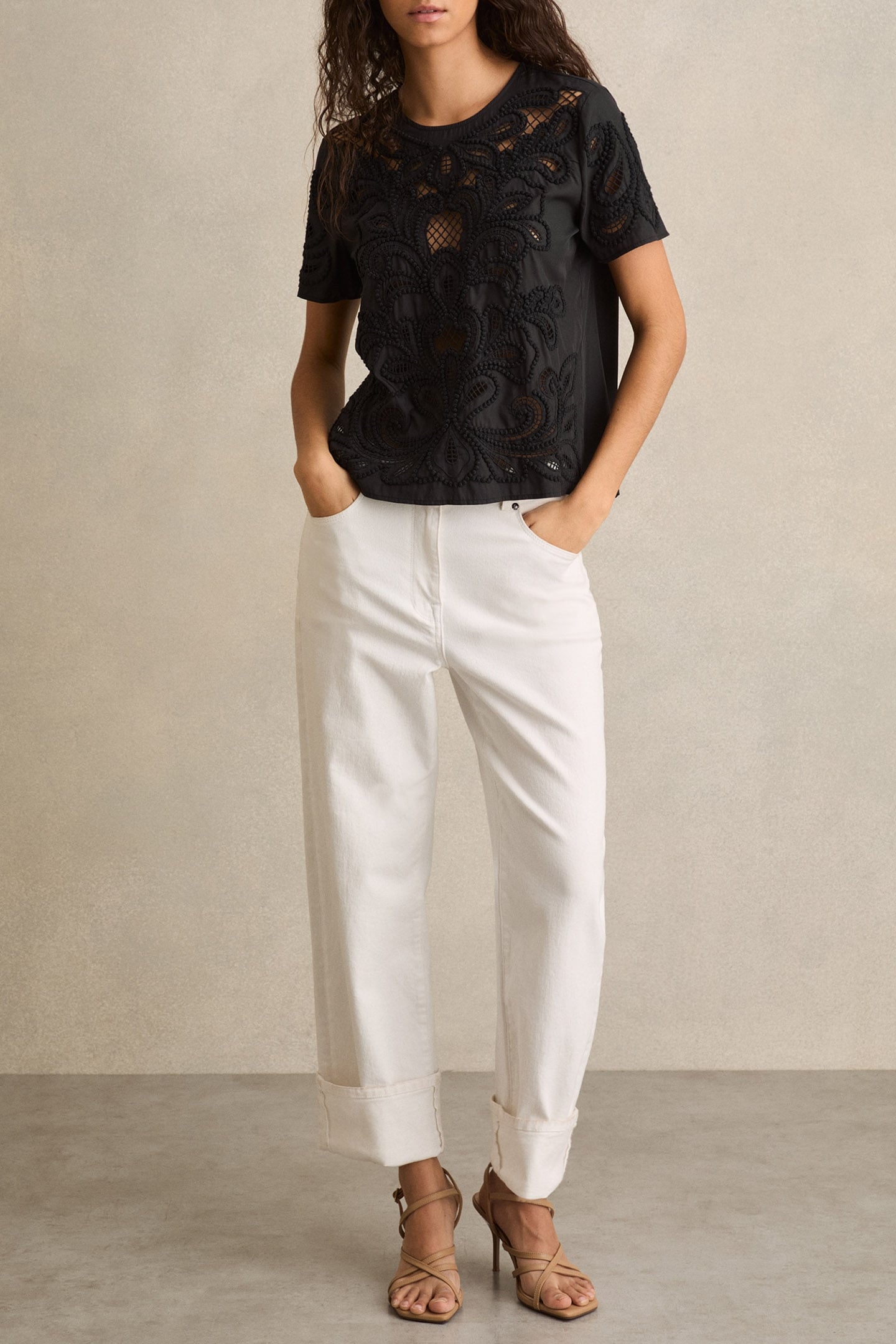 FLORAL CUT OUT TOP BLACK 3