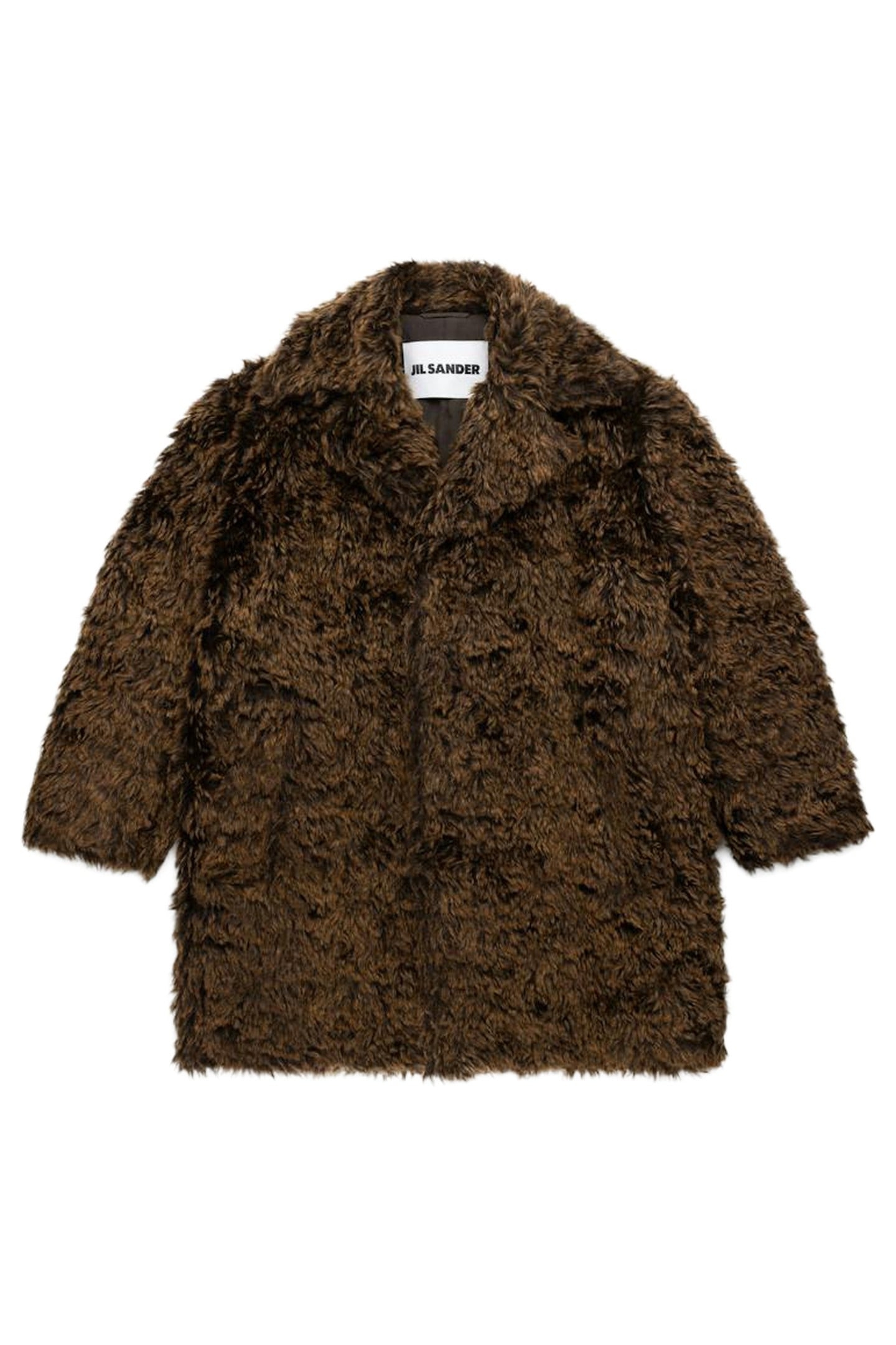 JIL SANDER – LONG MOHAIR COAT BROWN 1