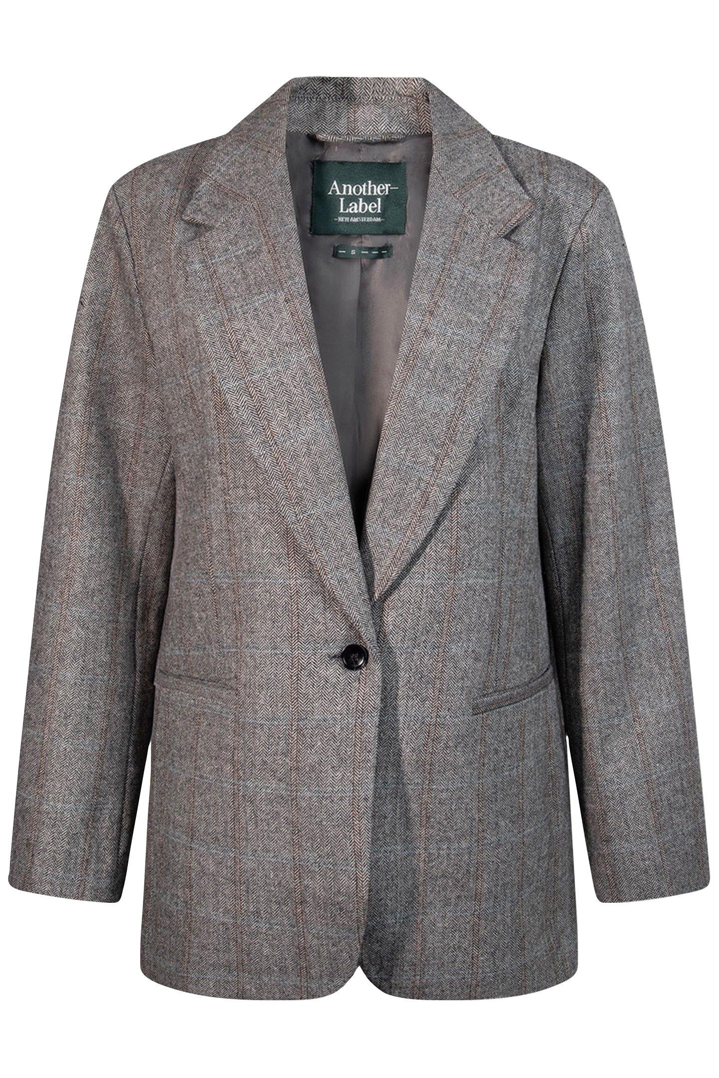 NOWIE CHECK BLAZER LONG SLEEVE DARK GREY CHECK 2