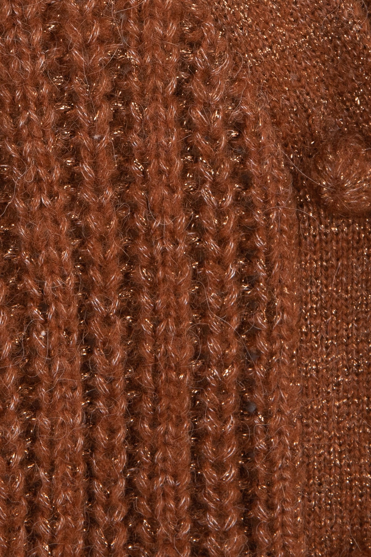 CARDIGAN CHUNKY KNIT LUREX BROWN 5