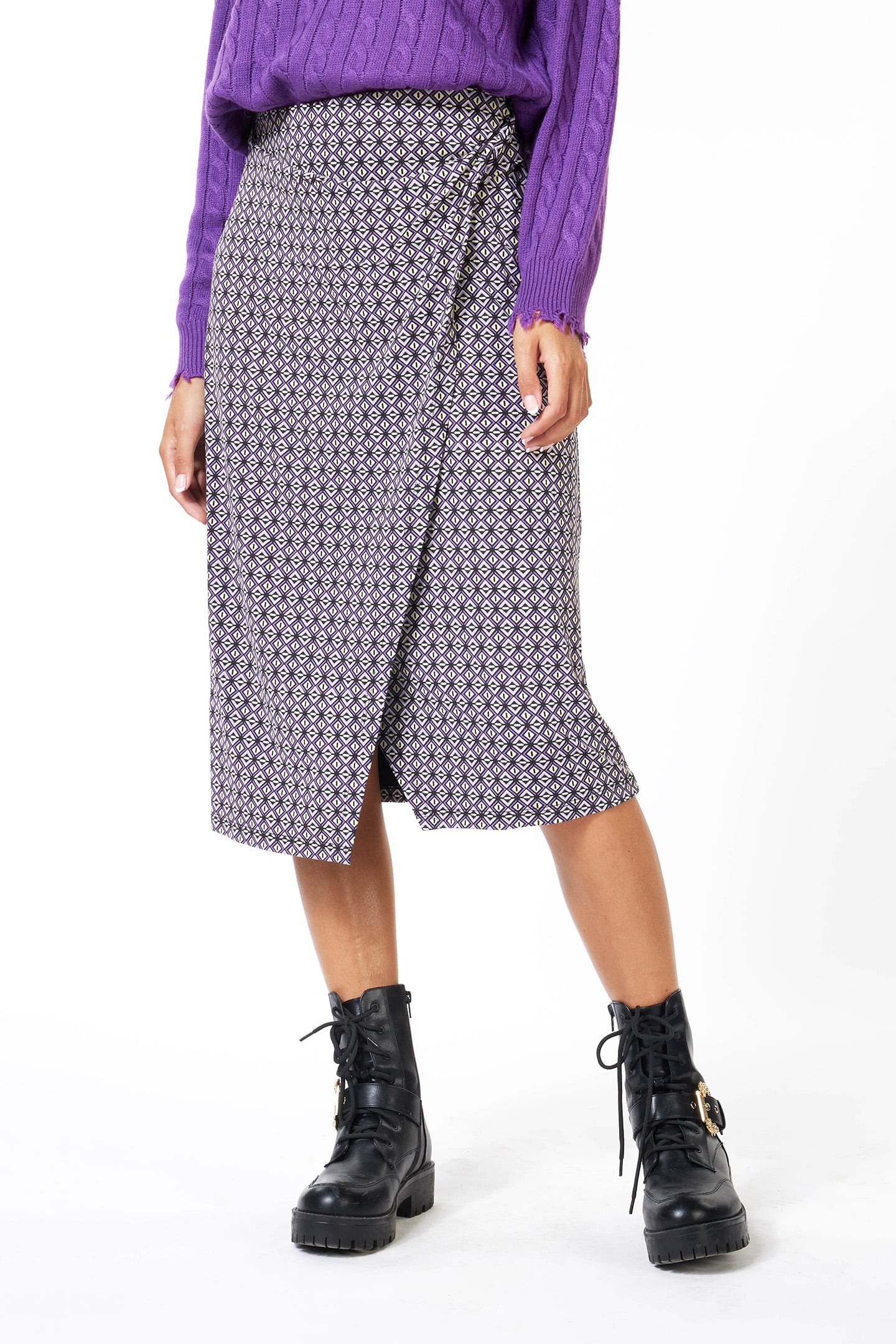 SKIRT KNOT GRAPHIC EARTH PRINT 1
