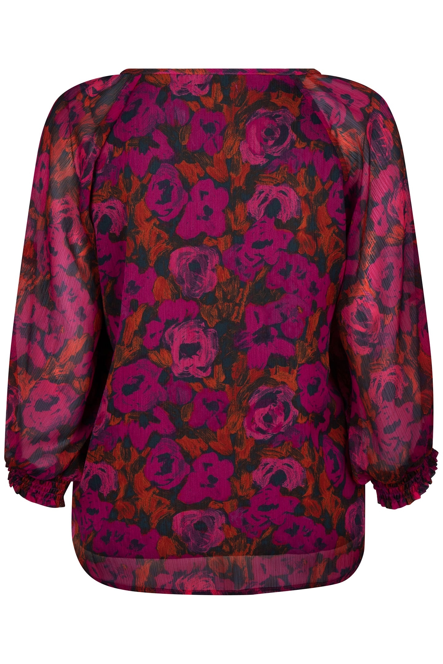 BLOUSE SMOCKED CUFF FLORAL WILDING PRINT 6