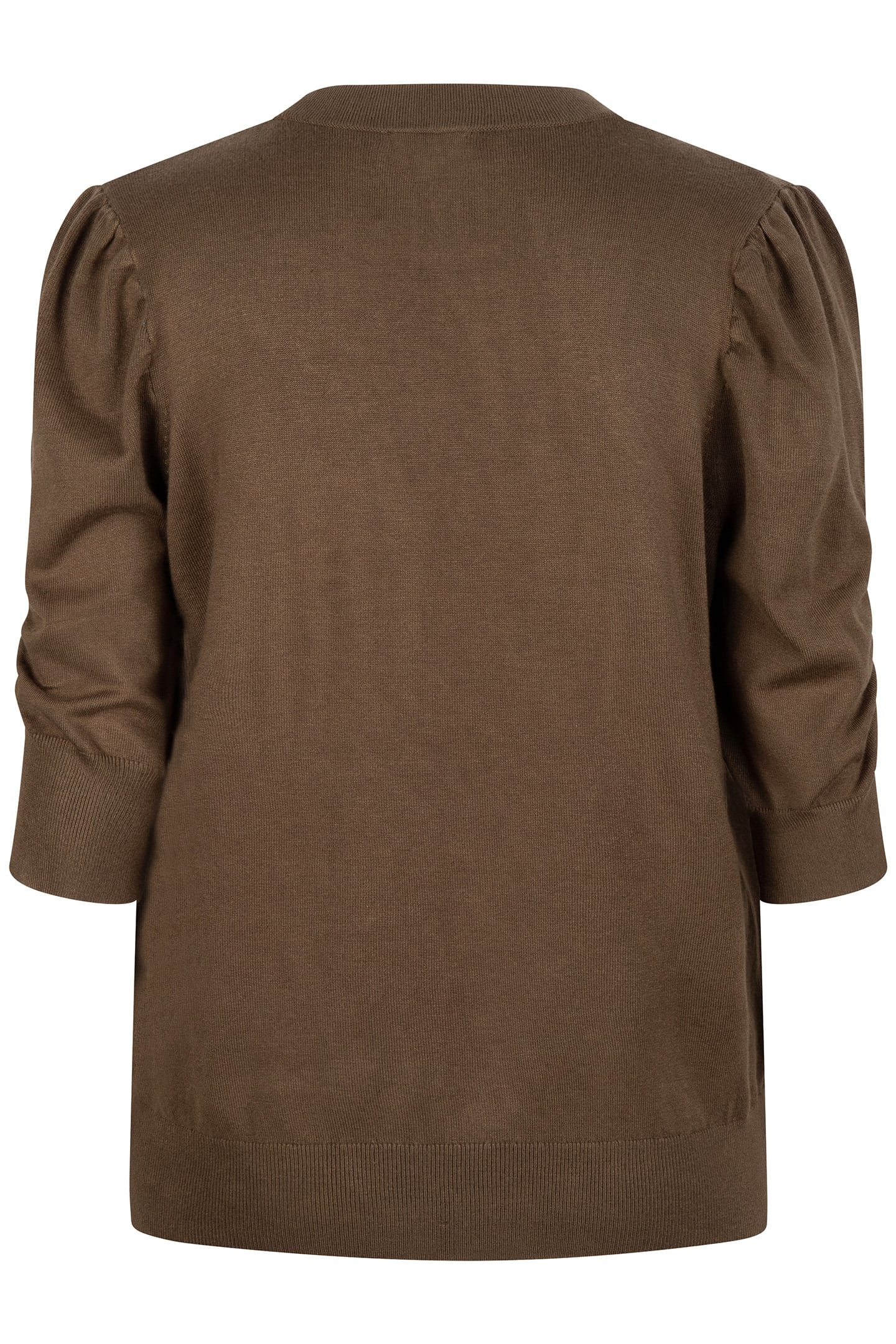 SWEATER SHORT PUFF SLV BASIC KNIT ARMY GREEN 7