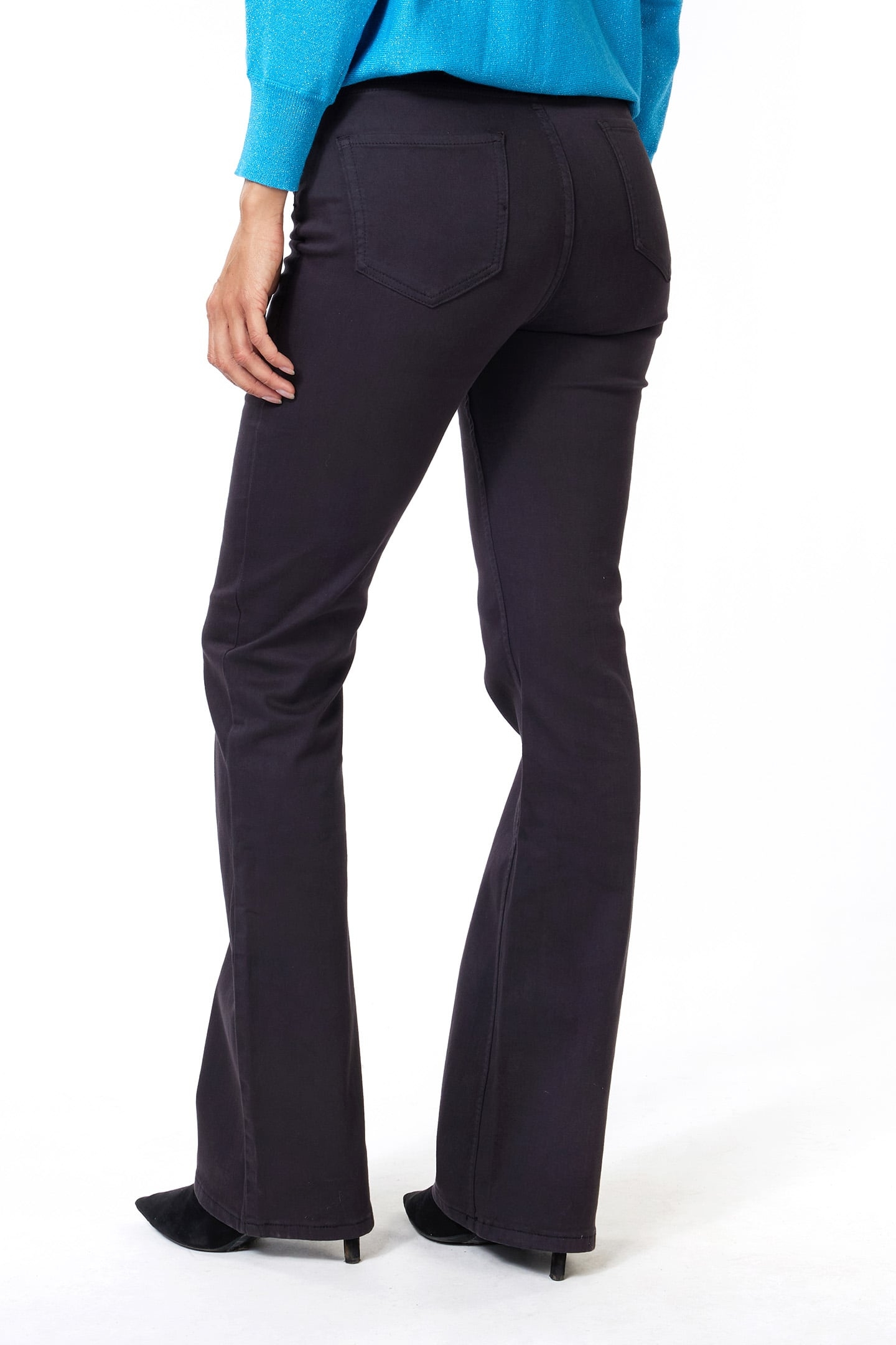 TROUSERS COLORED DENIM FLAIR BLACK 3