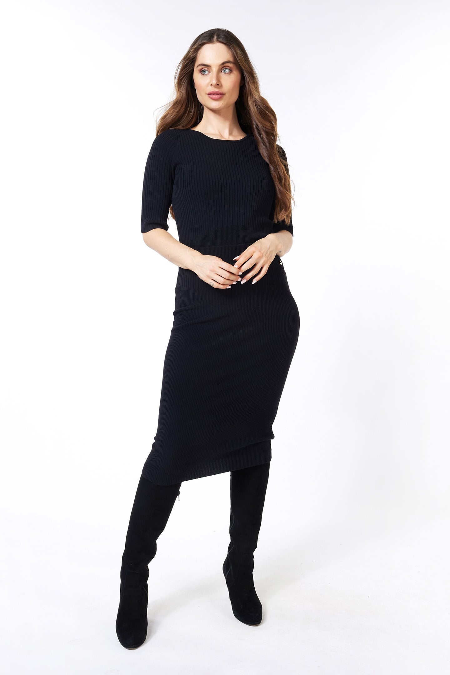 SKIRT KNITTED MIXED RIB BLACK 2