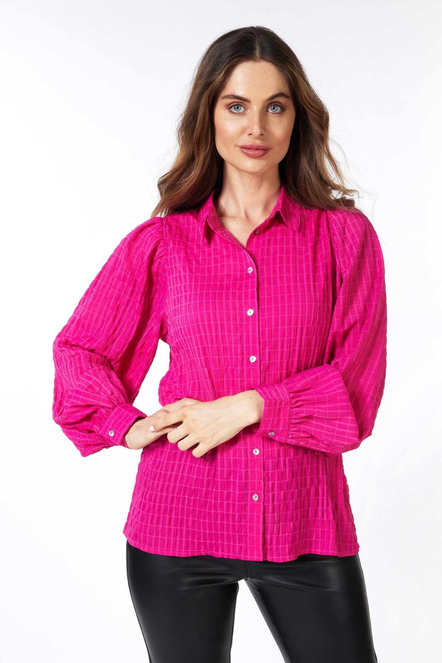 BLOUSE STRUCTURE FABRIC FUCHSIA 1