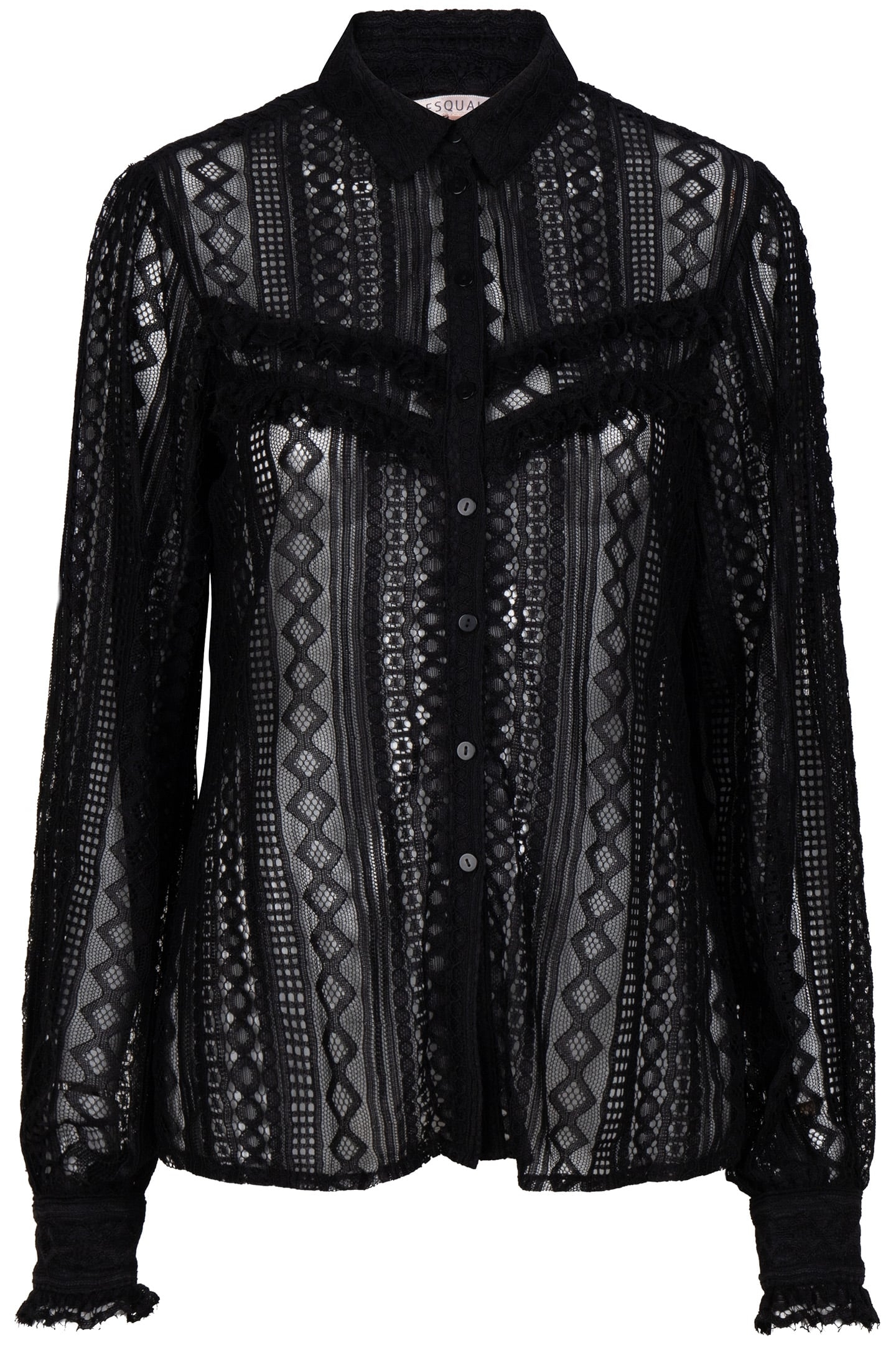 BLOUSE LACE PUFF SLVE BLACK 5