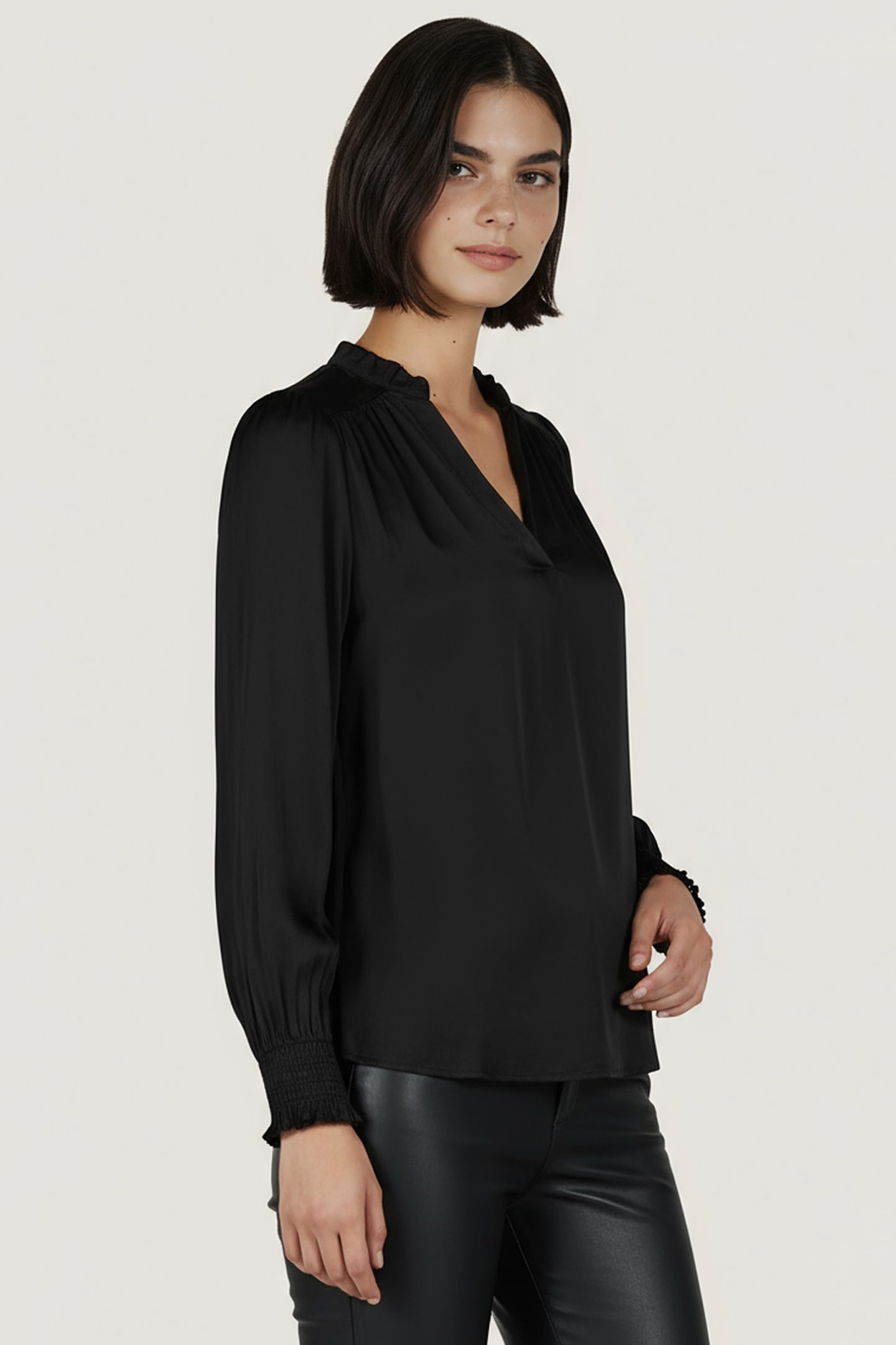 BLOUSE SHOULDER DETAILS BLACK 1