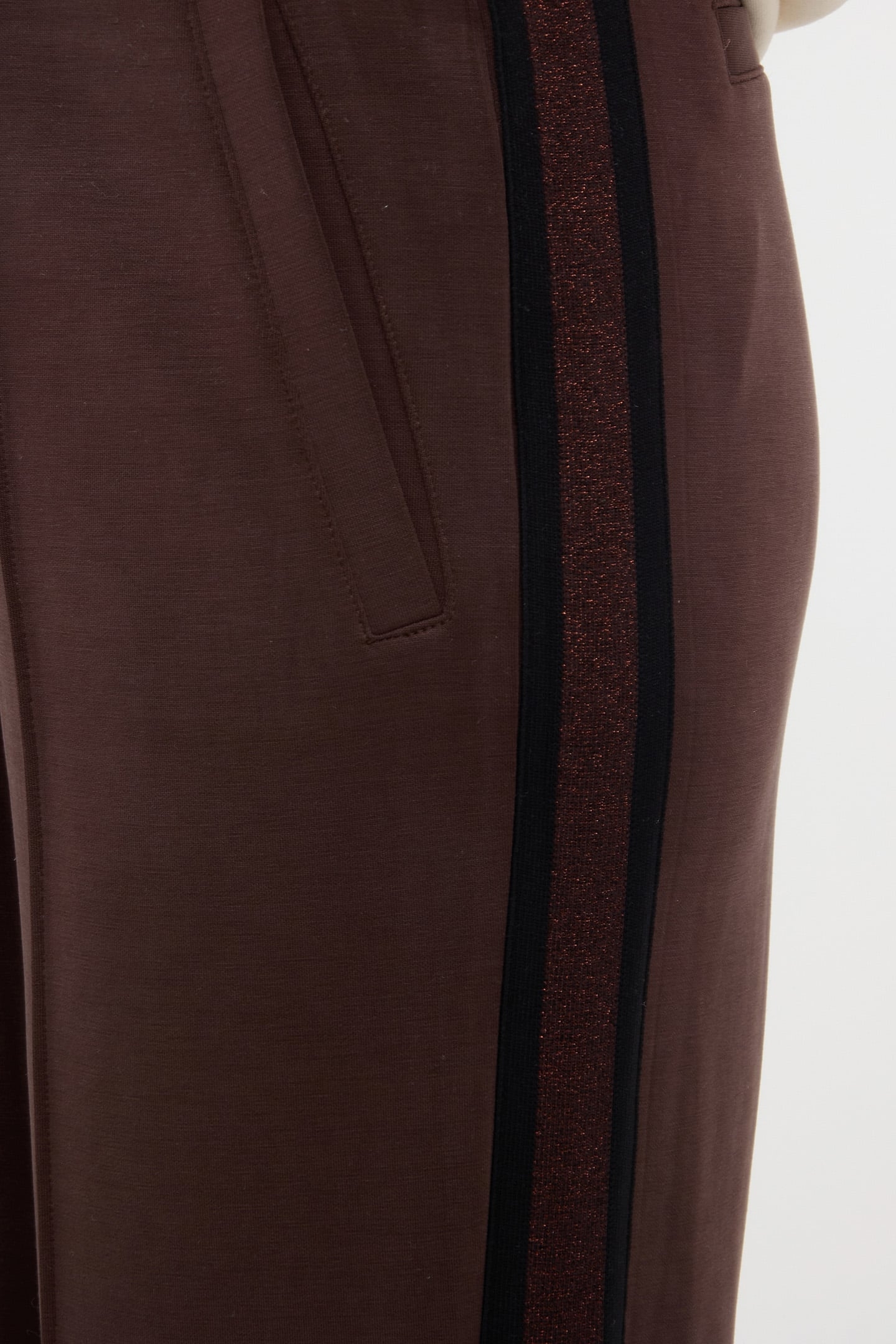 TROUSERS LUREX TAPE MODAL CHOCOLATE 8