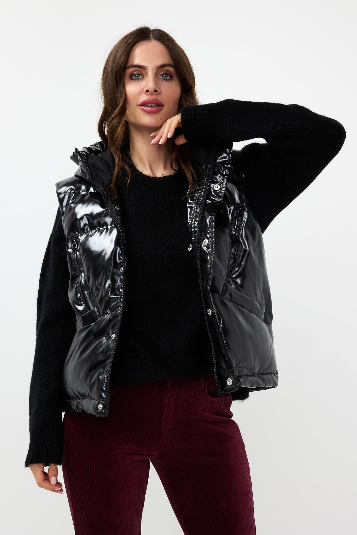 BODYWARMER SHORT BLACK 1