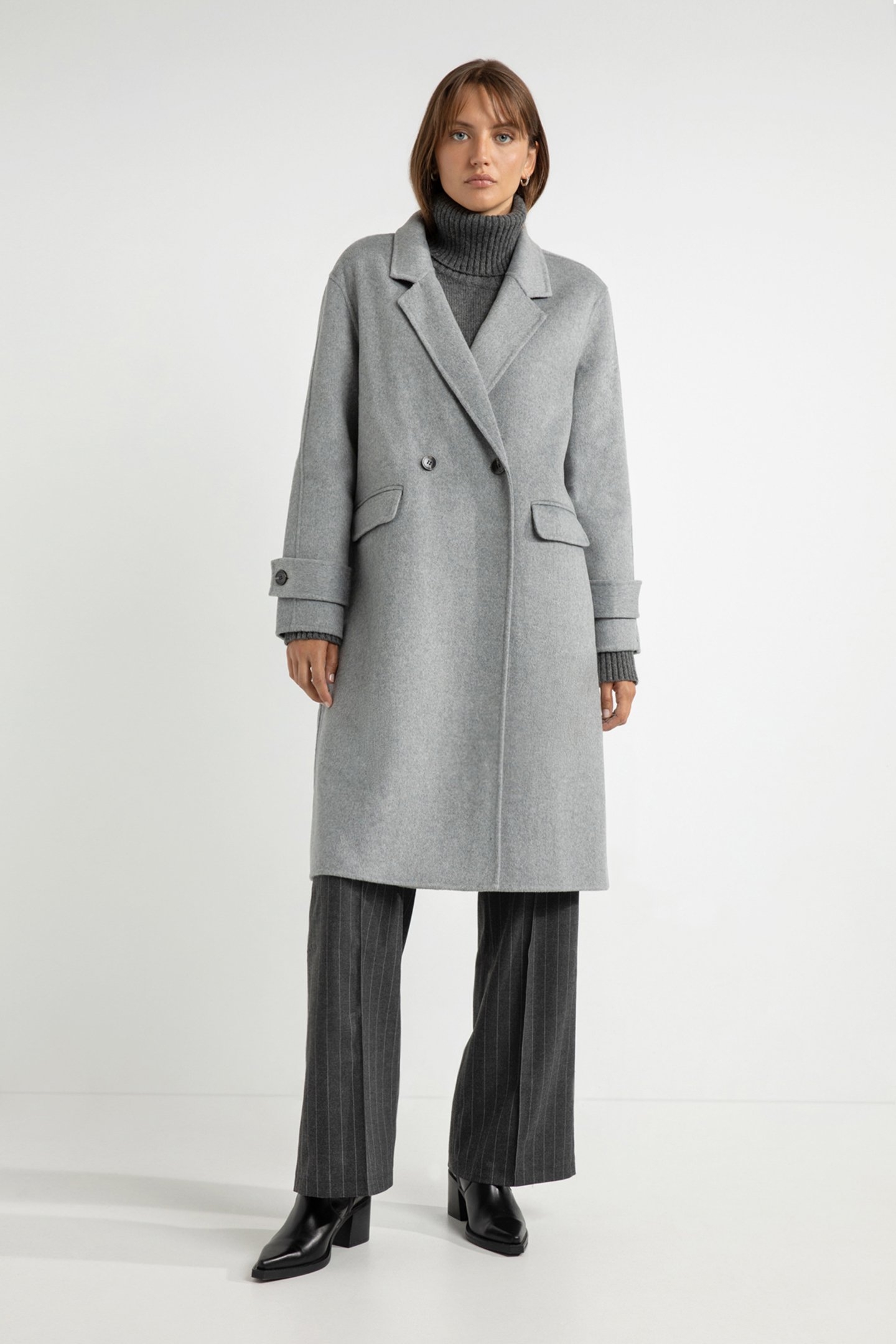 SANDRO COAT STEEL GREY MELANGE 2