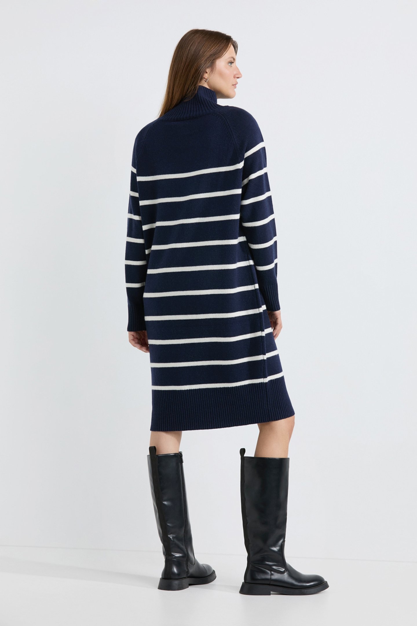 ANIKA DRESS NAVY STRIPE 3