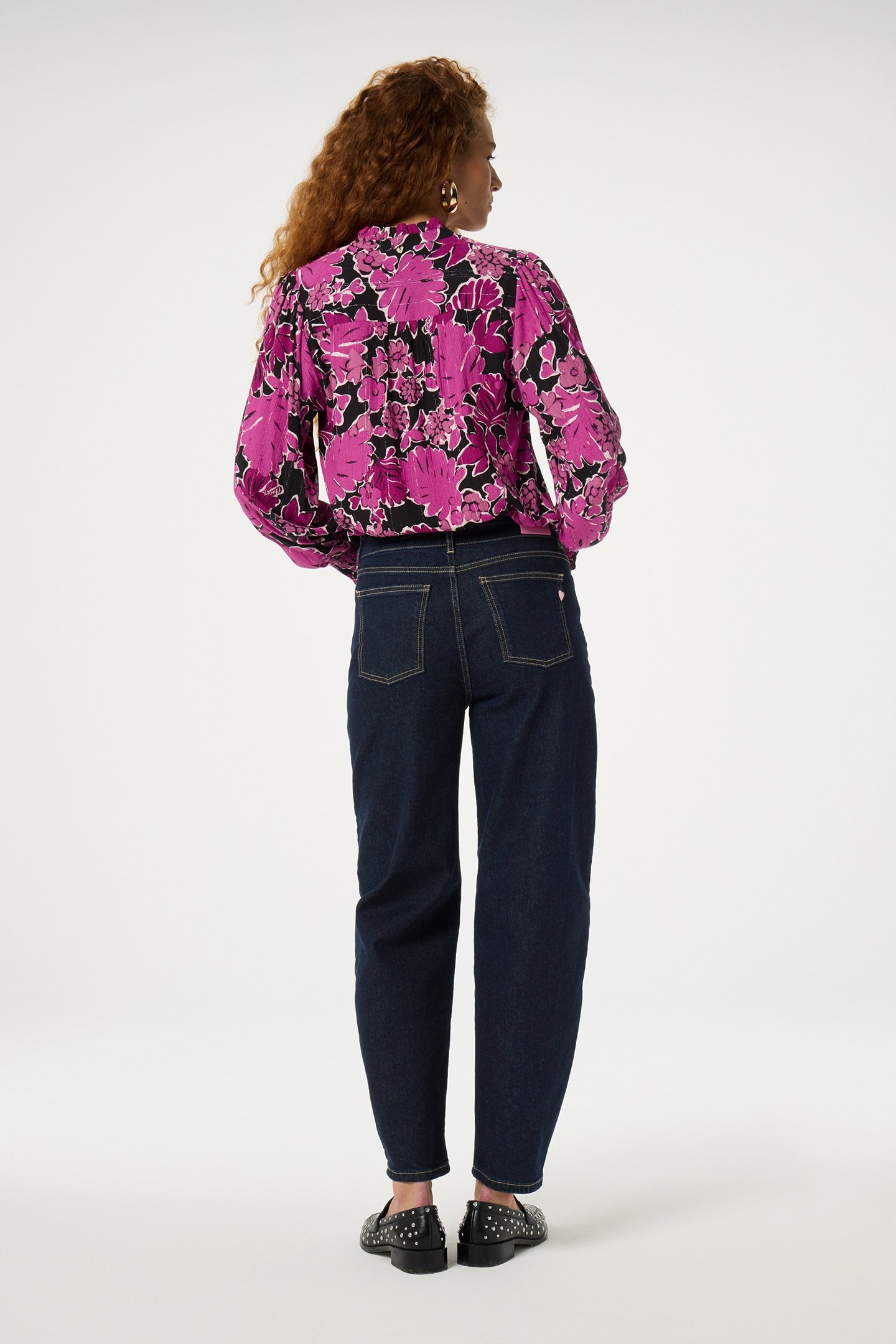 LUCKY BLOUSE BLACK/RASPBERRY 3