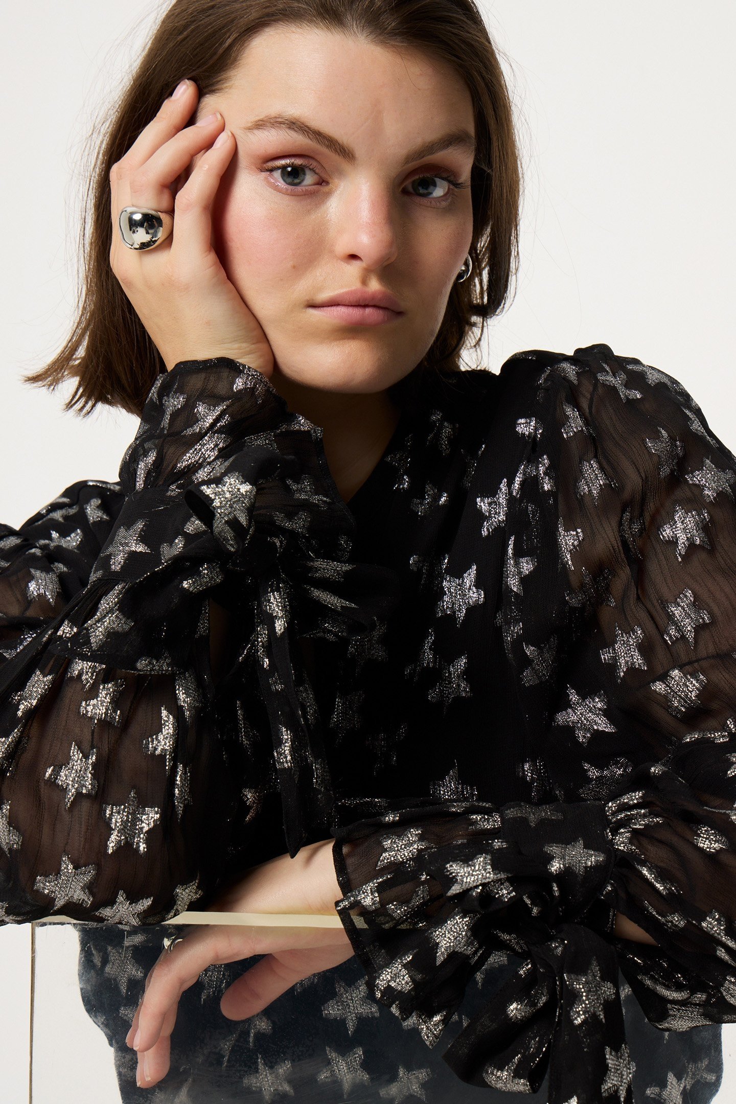 KYLIE BLOUSE BLACK/SILVER 4