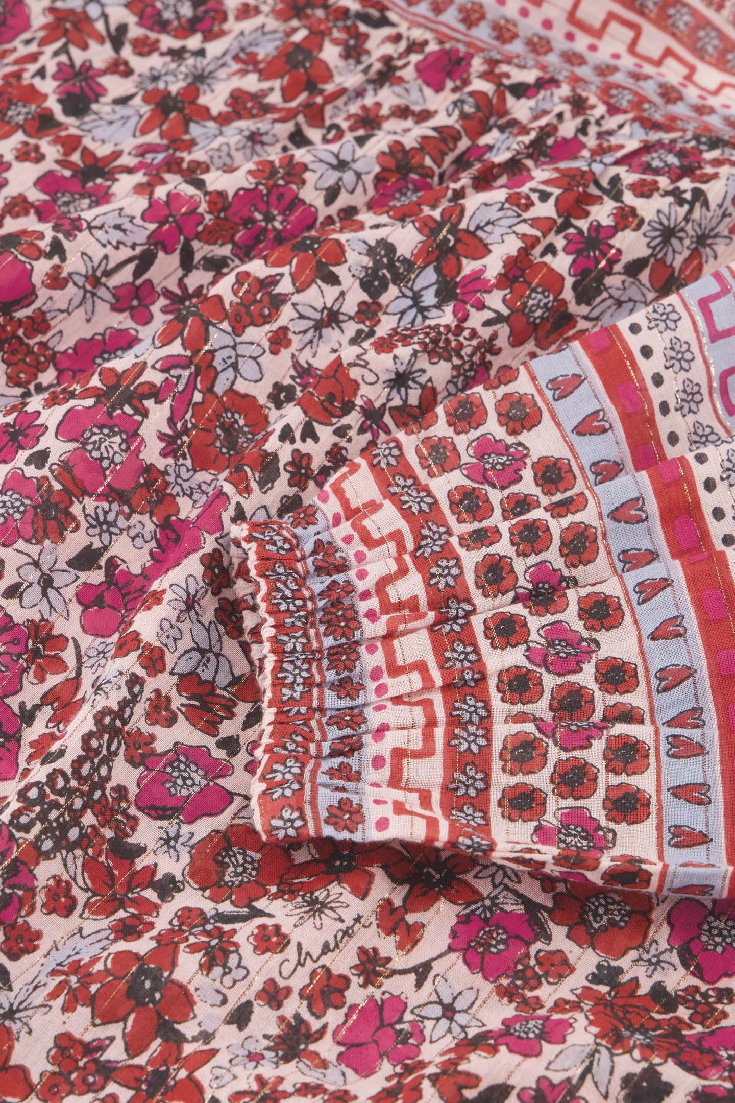 ANAN TOP CERISE RED/POWDER BL 5