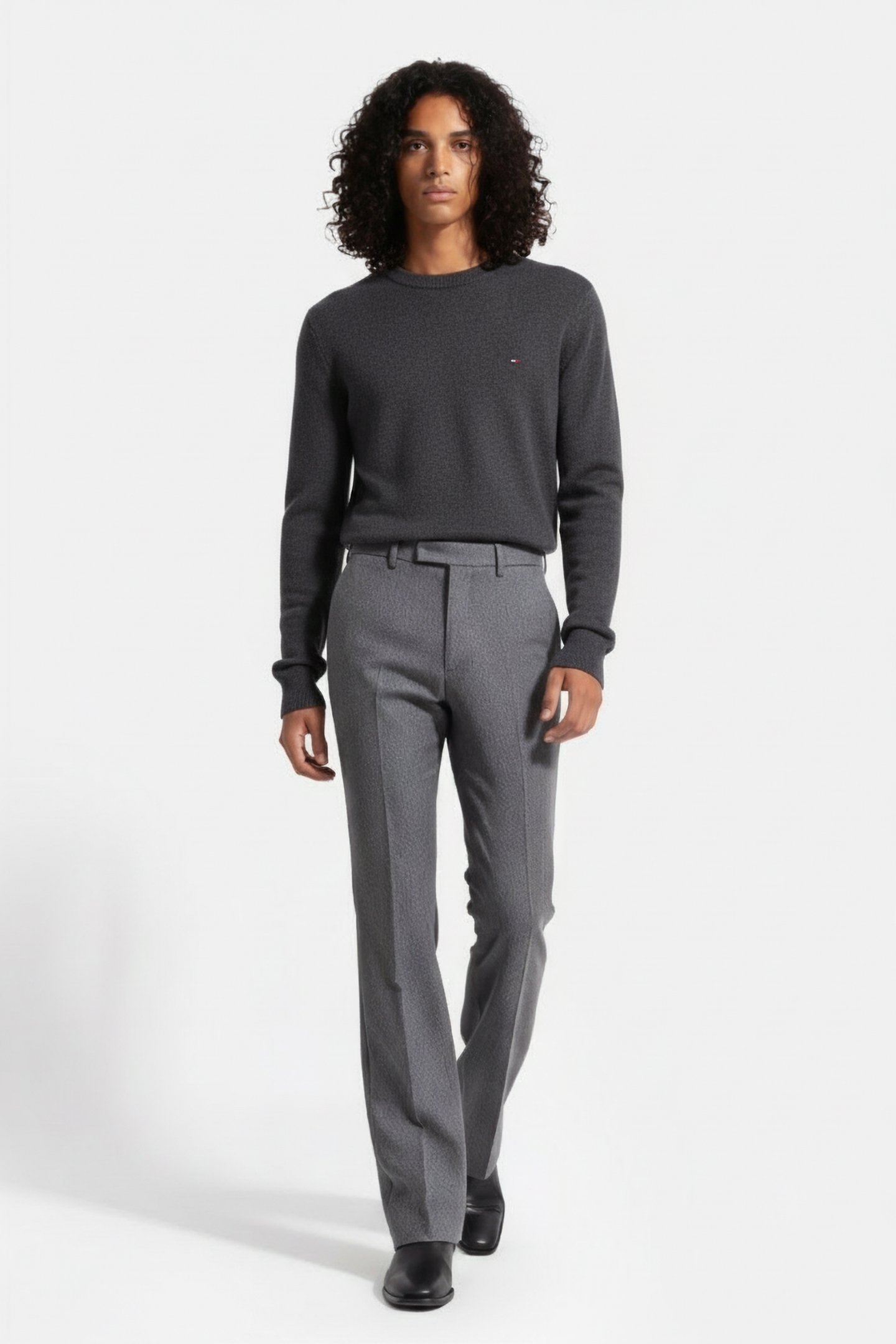 PIMA ORGANIC COTTON CASHMERE JUMPER DARK GREY HEATHER 1