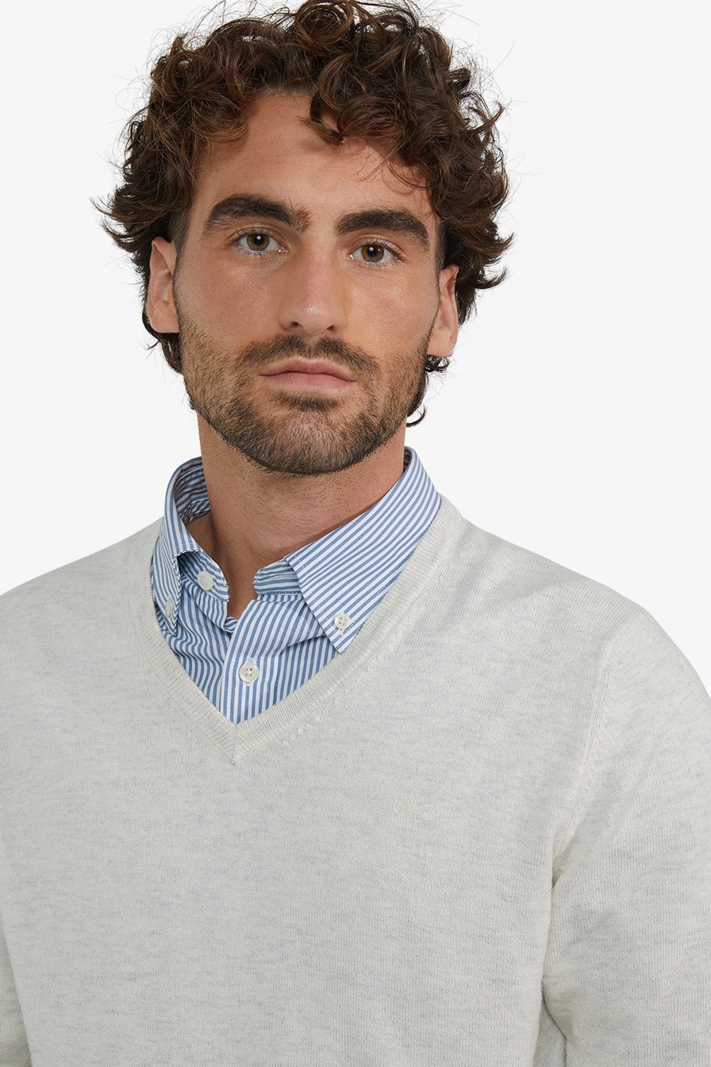 V-NECK SWEATER OFF WHITE 4