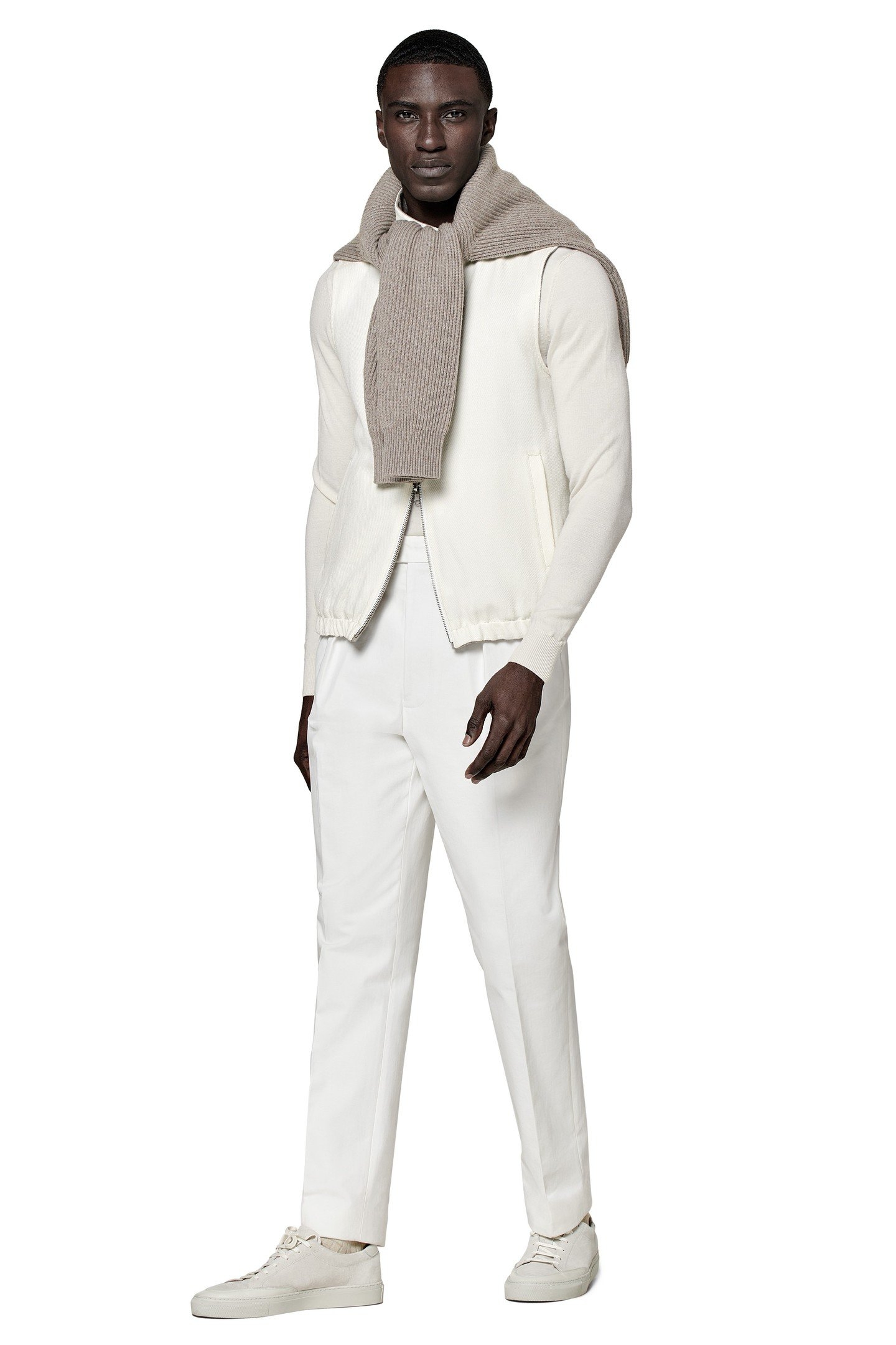 ZIPVEST-TAUPE TAUPE & OFF-WHITE 3