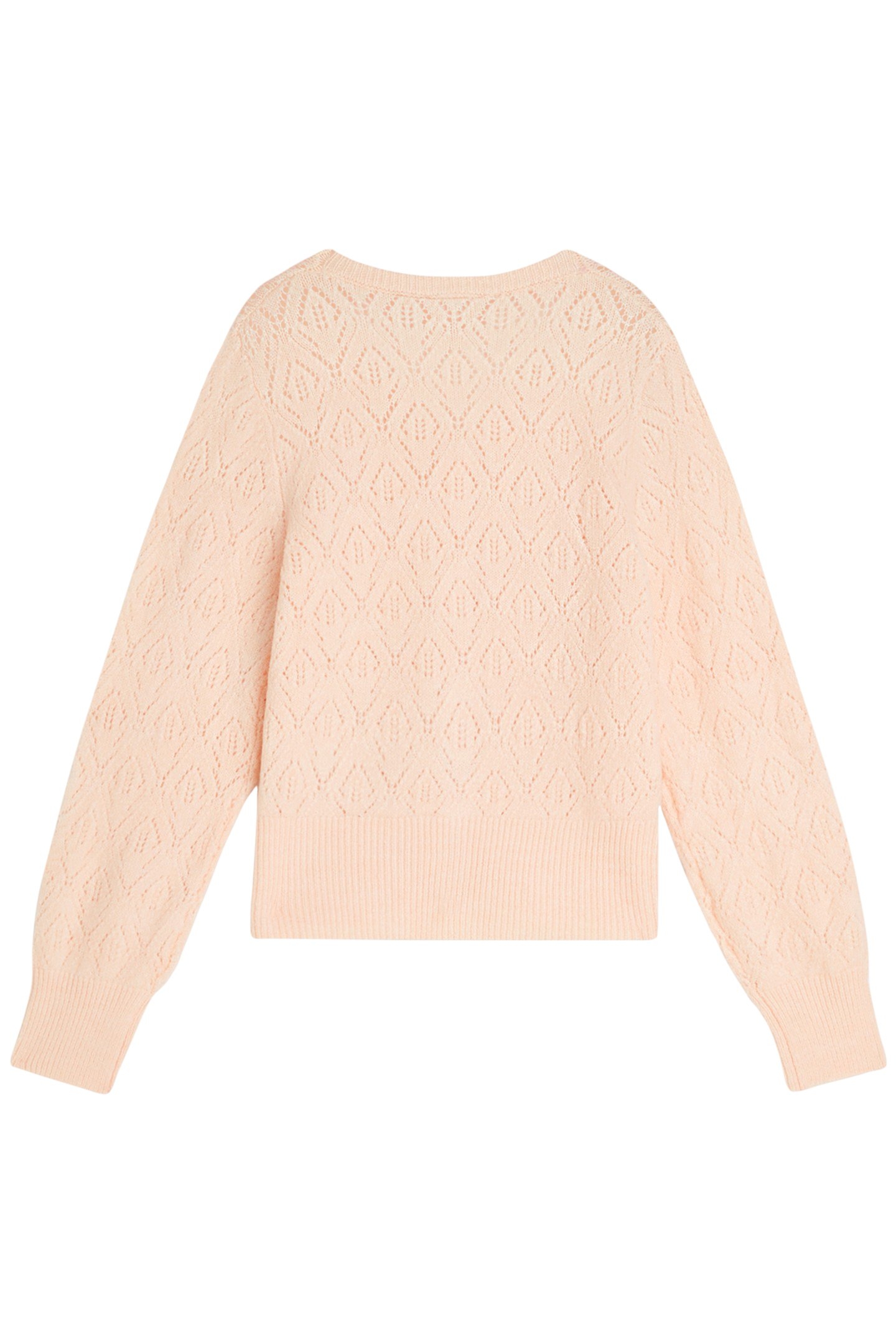 GIRLS POINTELLE SWEATER KNIT CARIDGAN NATURAL 2