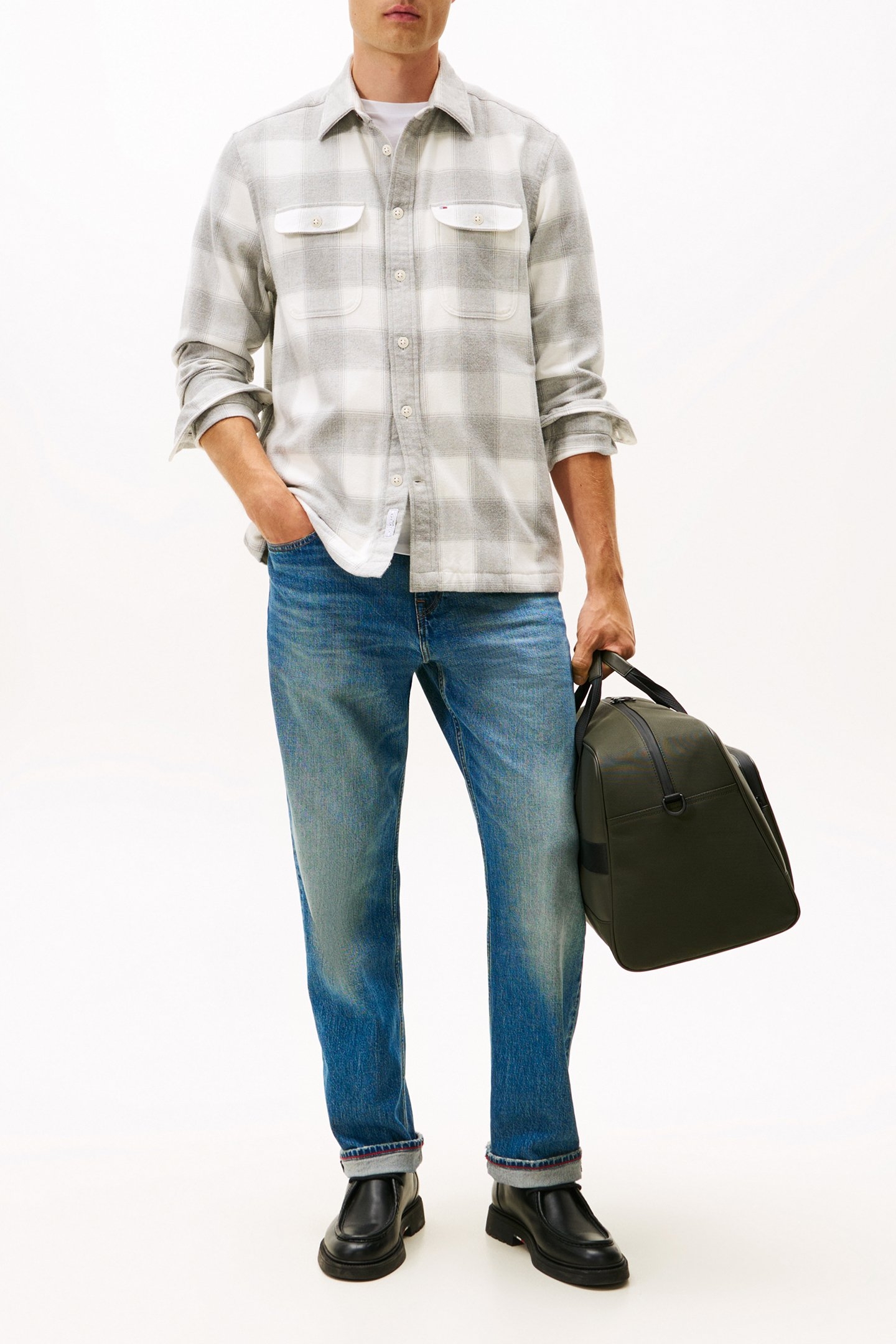 FLANNEL CHECK SHIRT LIGHT GREY HTR / CHECK 2