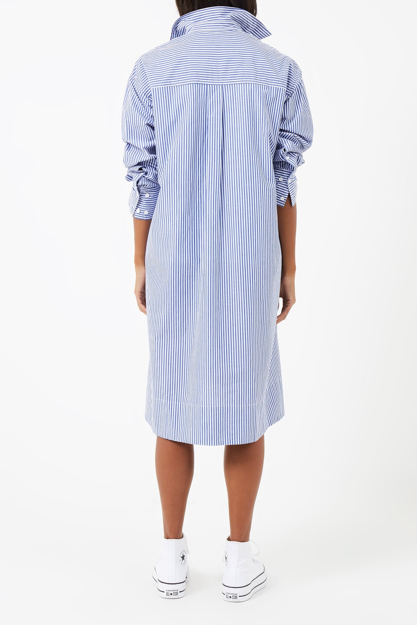 RHODES POP STRP SHIRT DRSS LINEN WHITE/MARINE 3