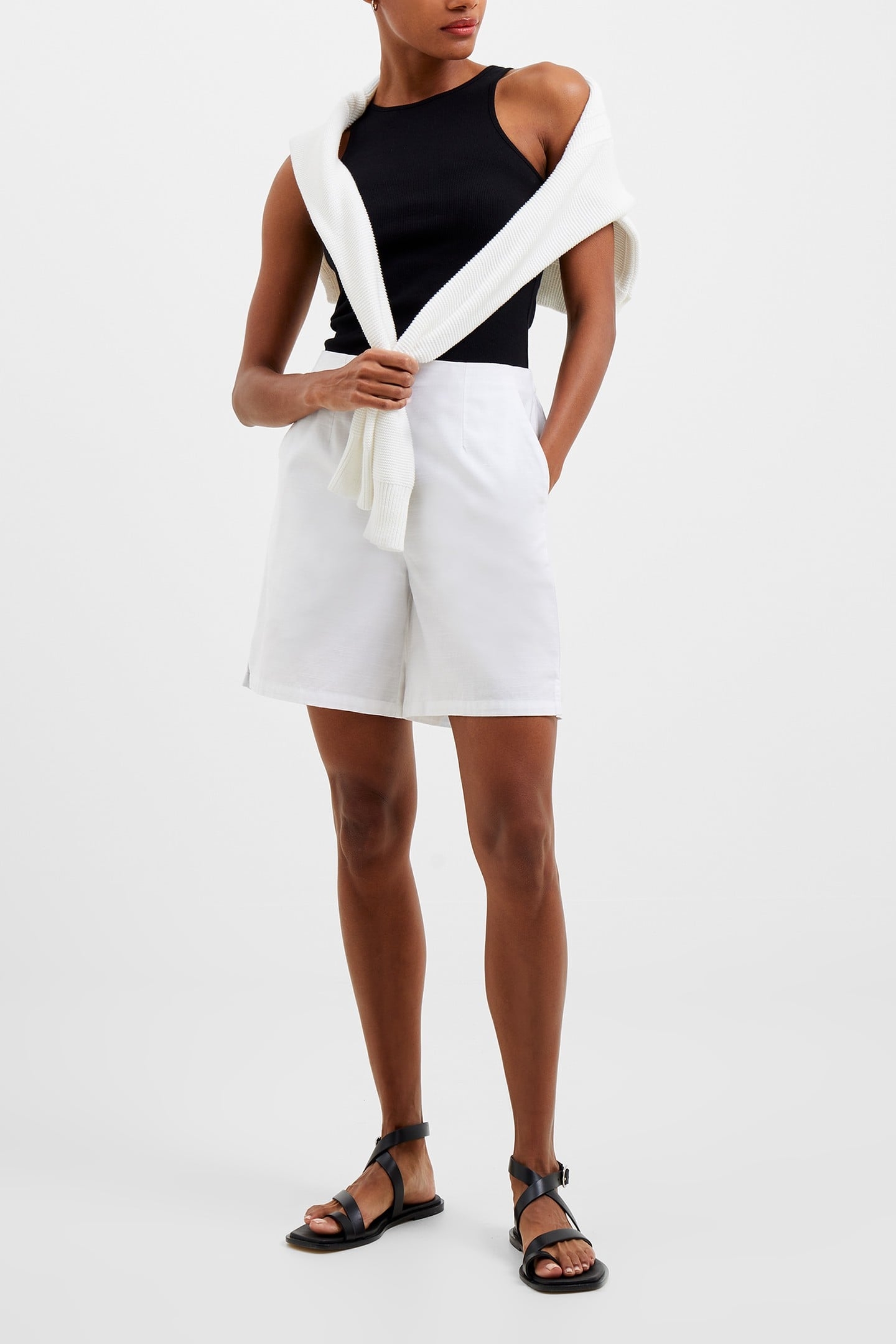 ALANIA LYOCELL BLEND SHORT LINEN WHITE 1