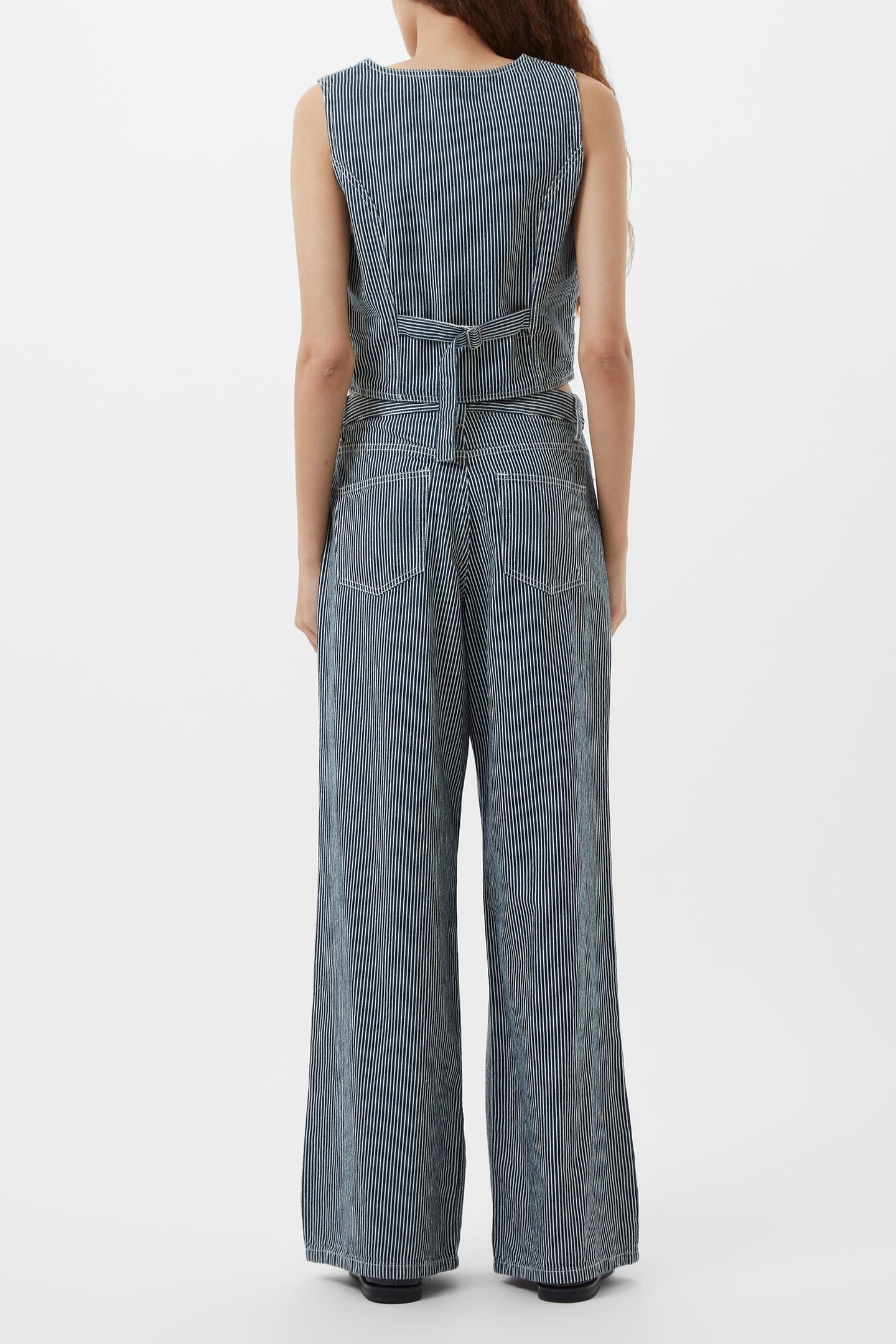 EVERETT STRIPE WAISTCOAT INDIGO/WHITE DENIM 5