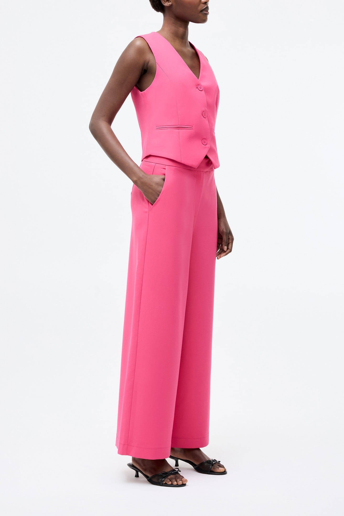 TAILORED WIDE LEG TROUSER RASPBERRY SORBET 3