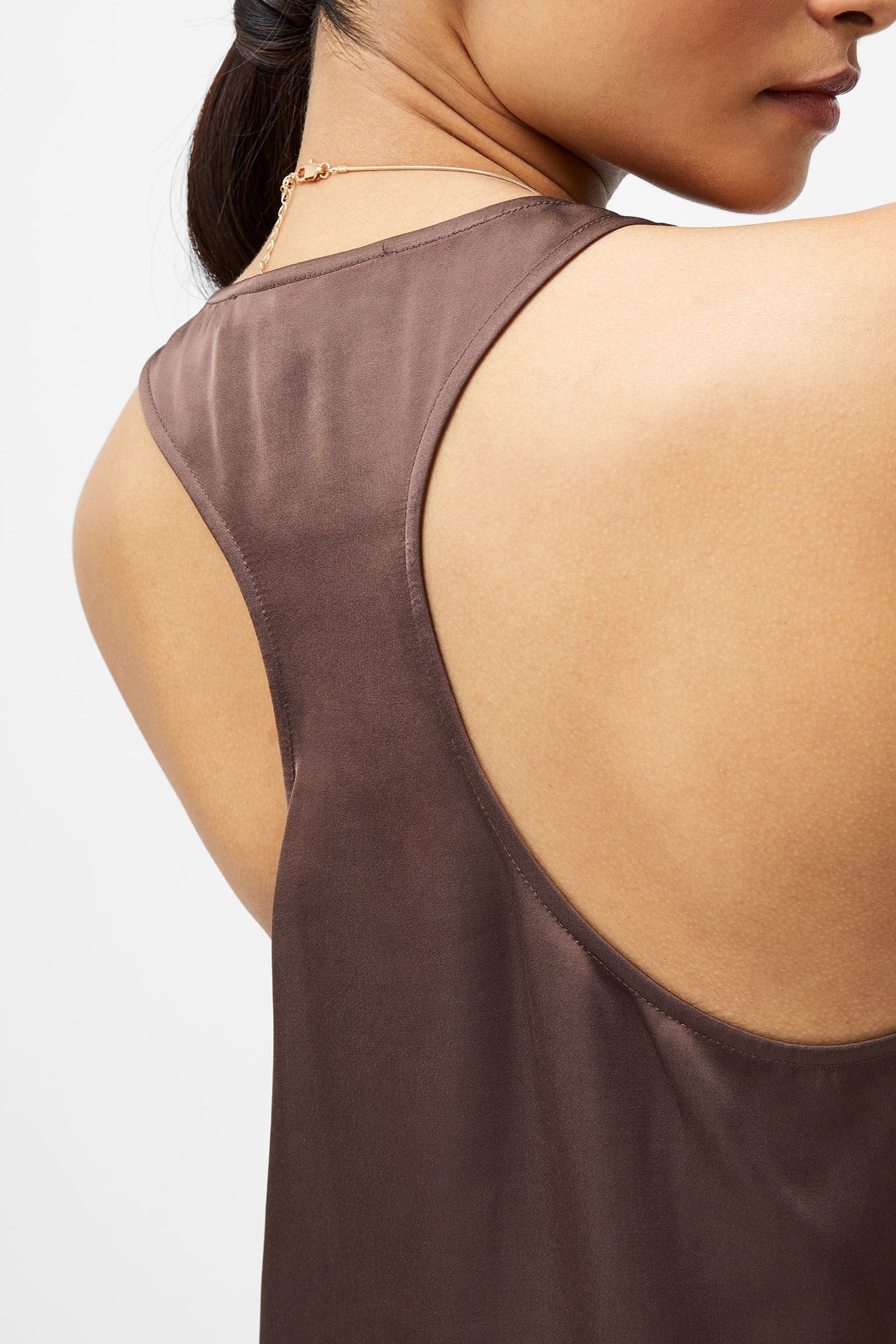 SERA SATIN TANK TOP WALNUT BROWN 4