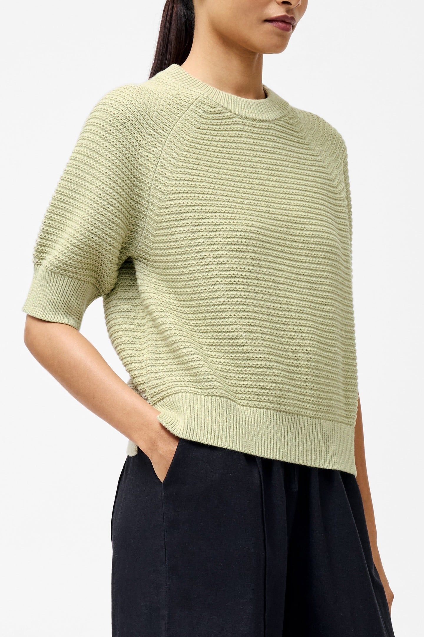 LILY SS HIGH NECK TOP PISTACHIO GREEN 2